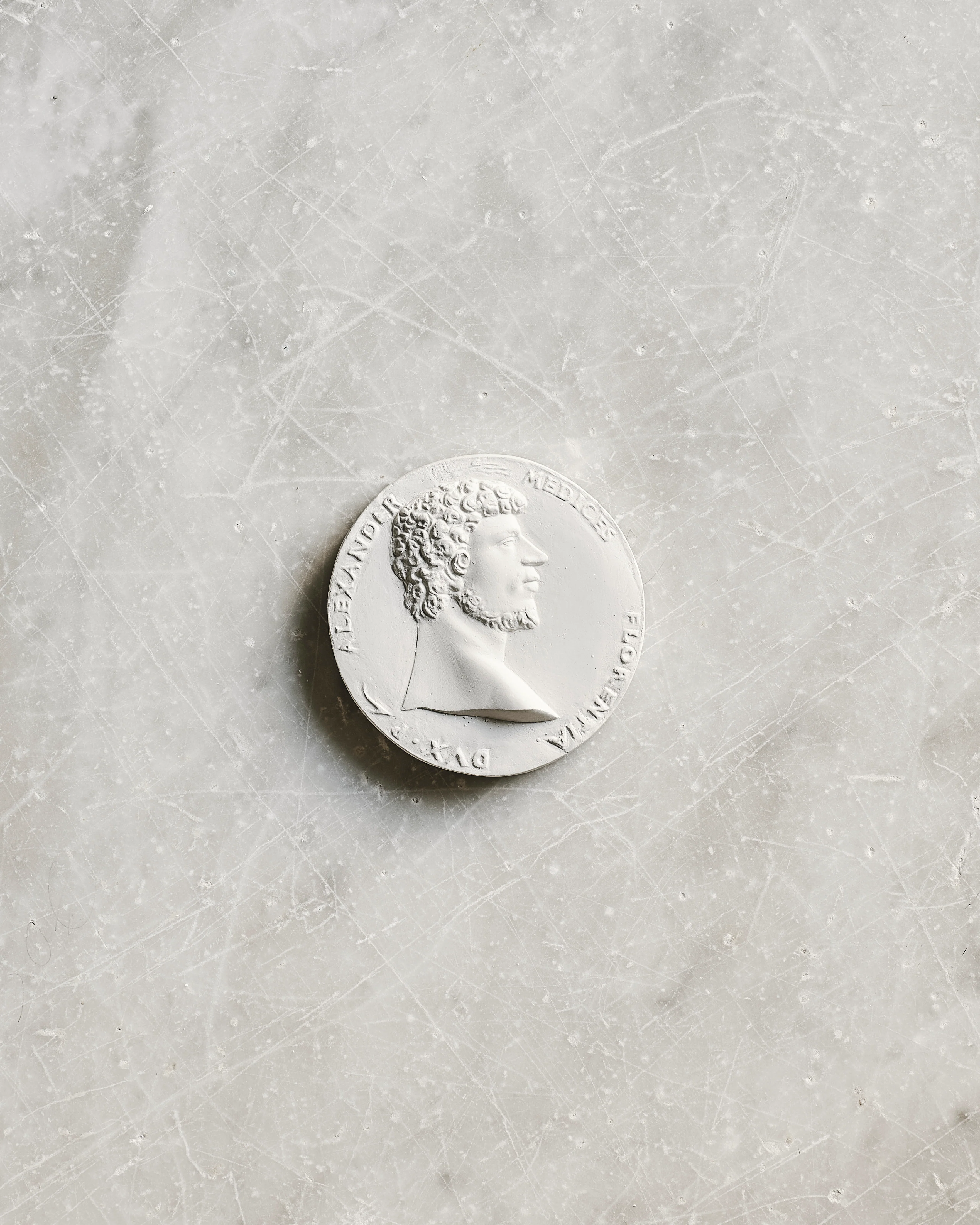 Alessandro De Medici Portrait Medallion in Fine Plaster