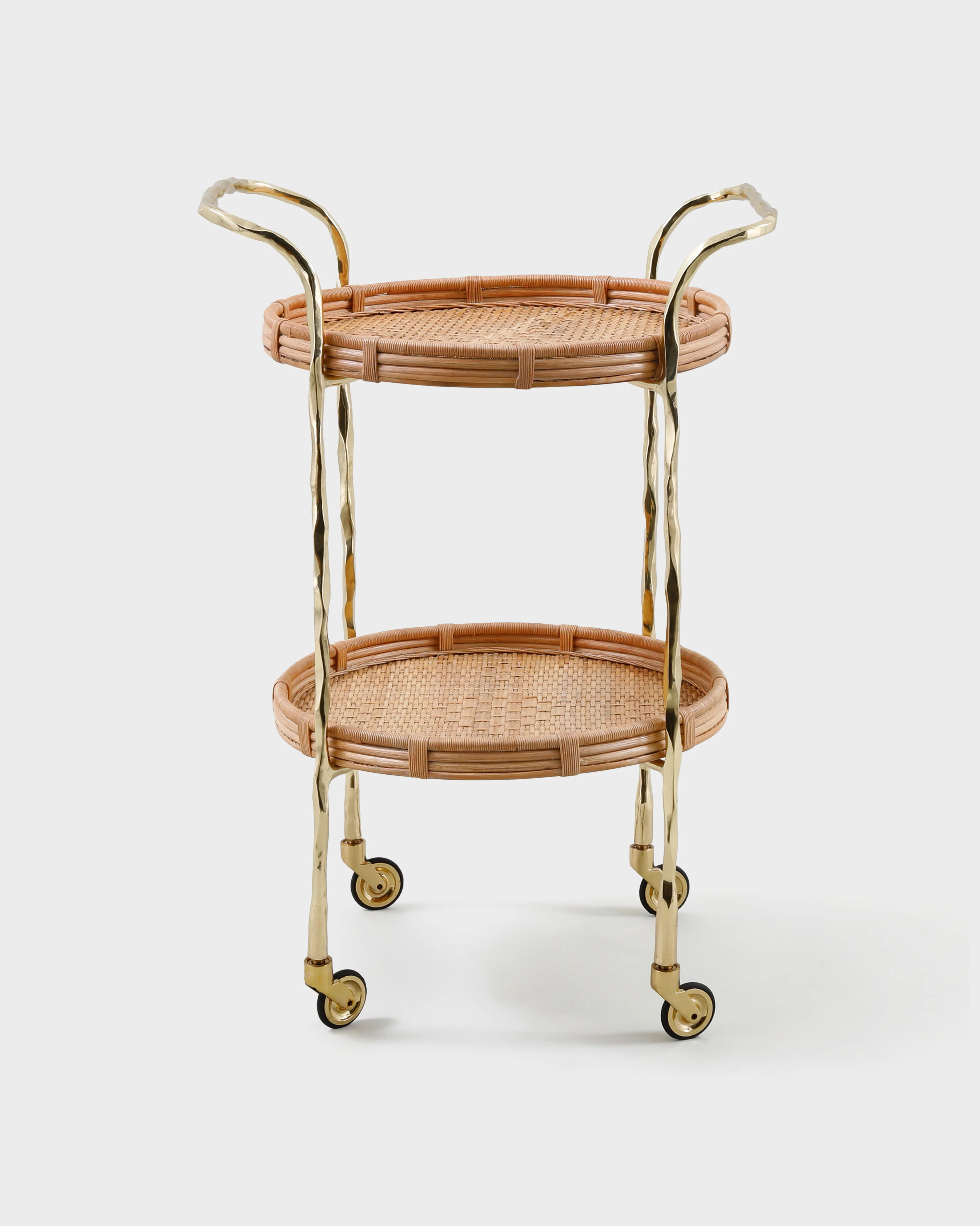 Assam Brass & Cane Trolley