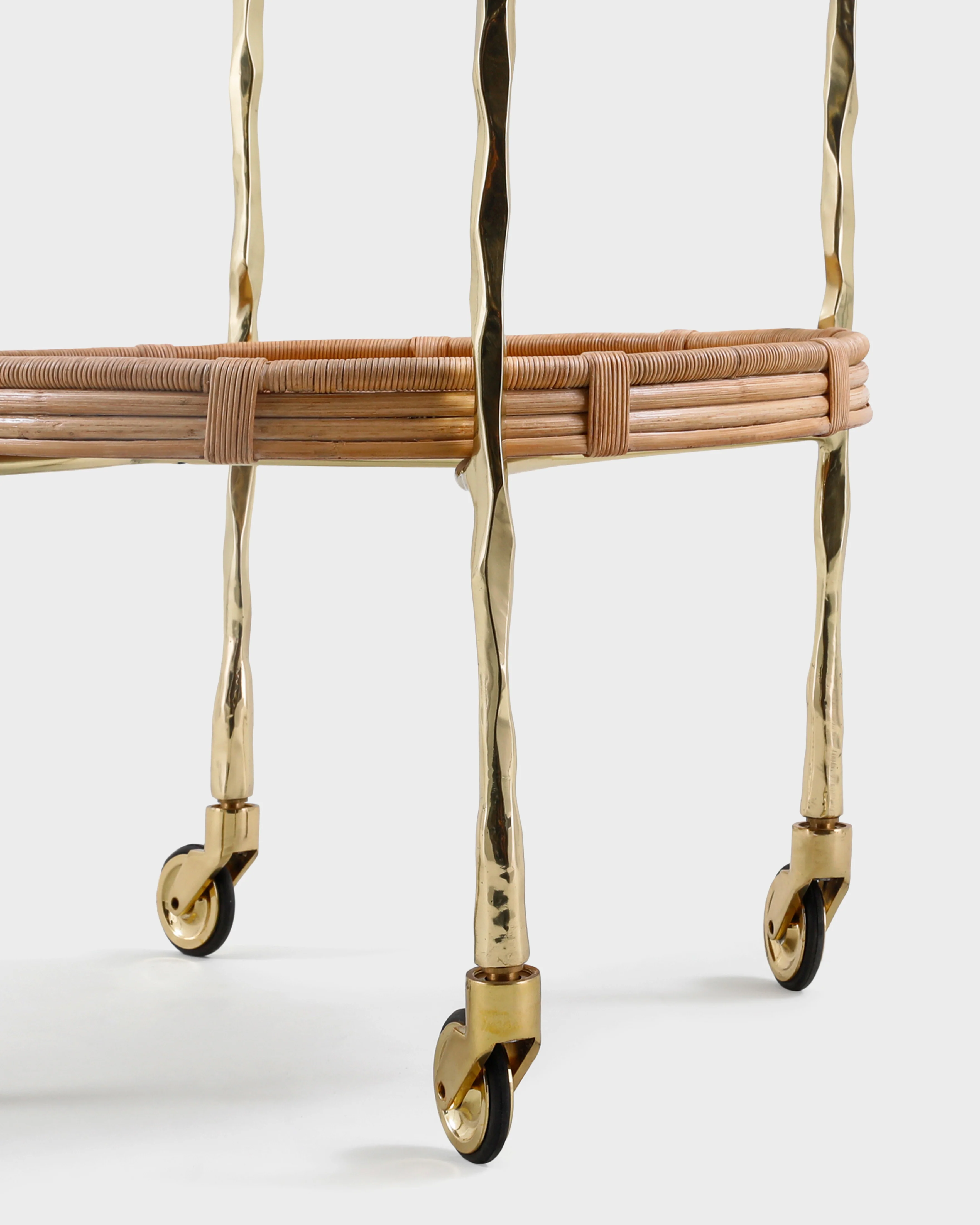 Assam Brass & Cane Trolley - Image 3