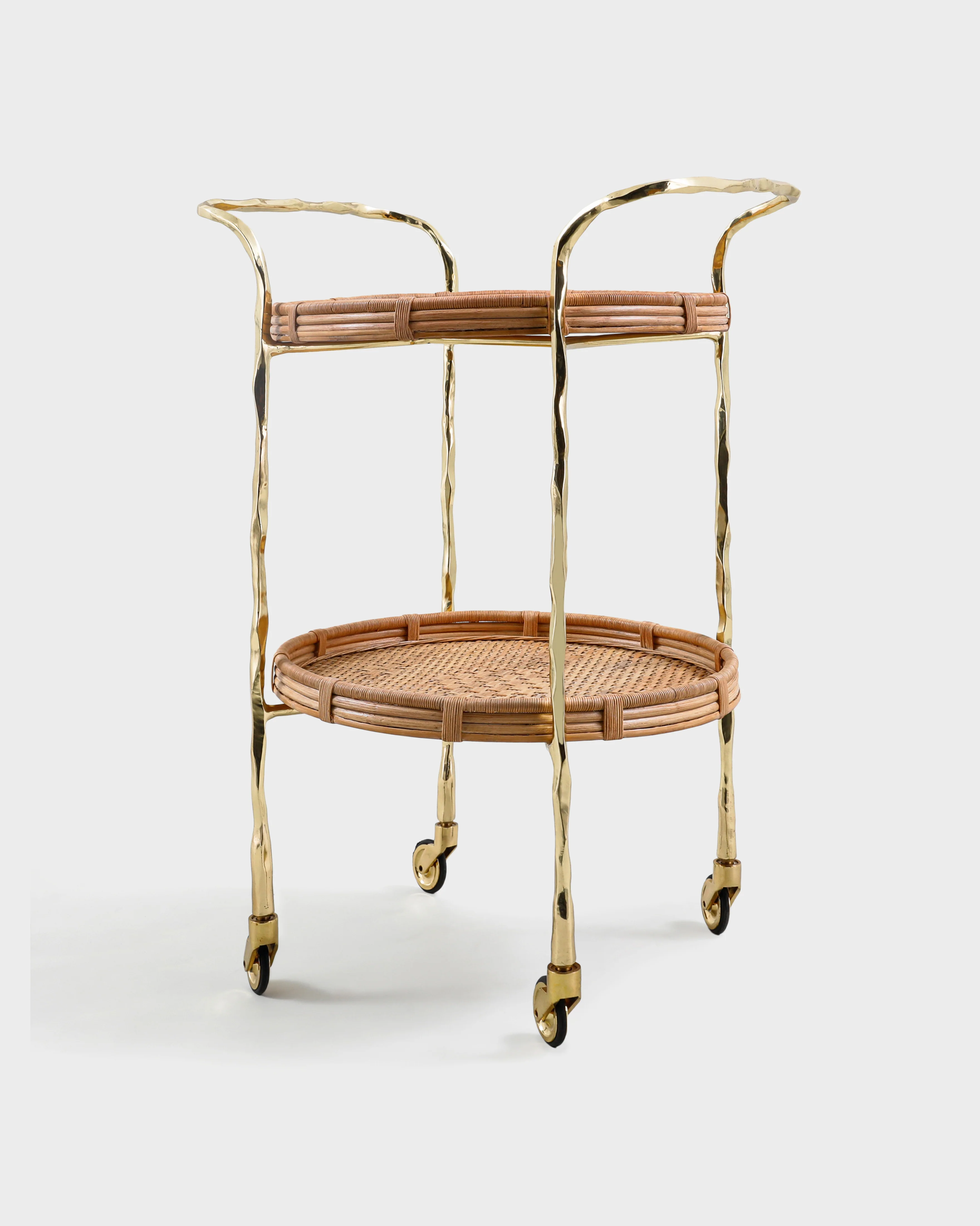 Assam Brass & Cane Trolley - Image 5