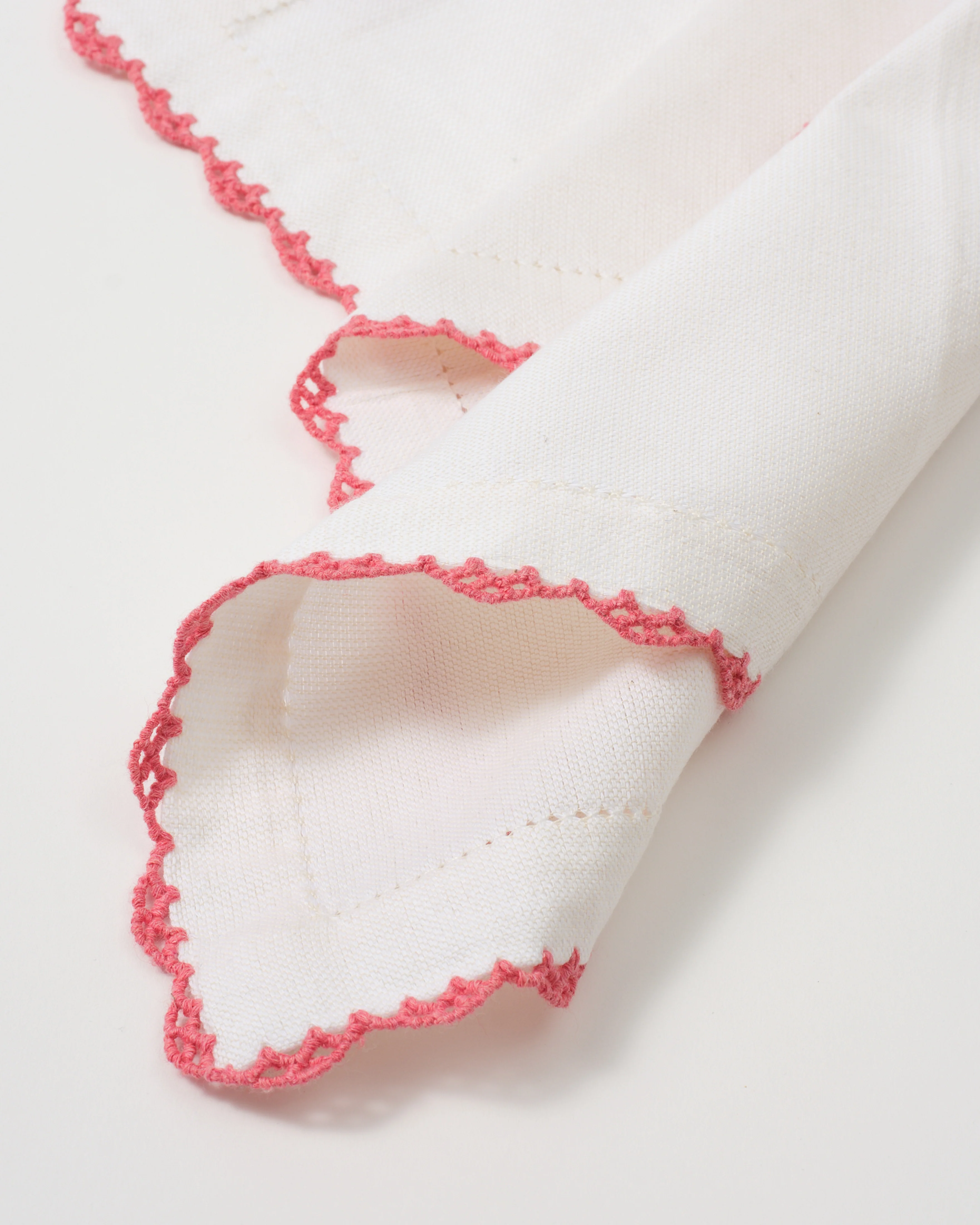 Beatrice Napkins, White and Pink (Set of 2) - Image 3