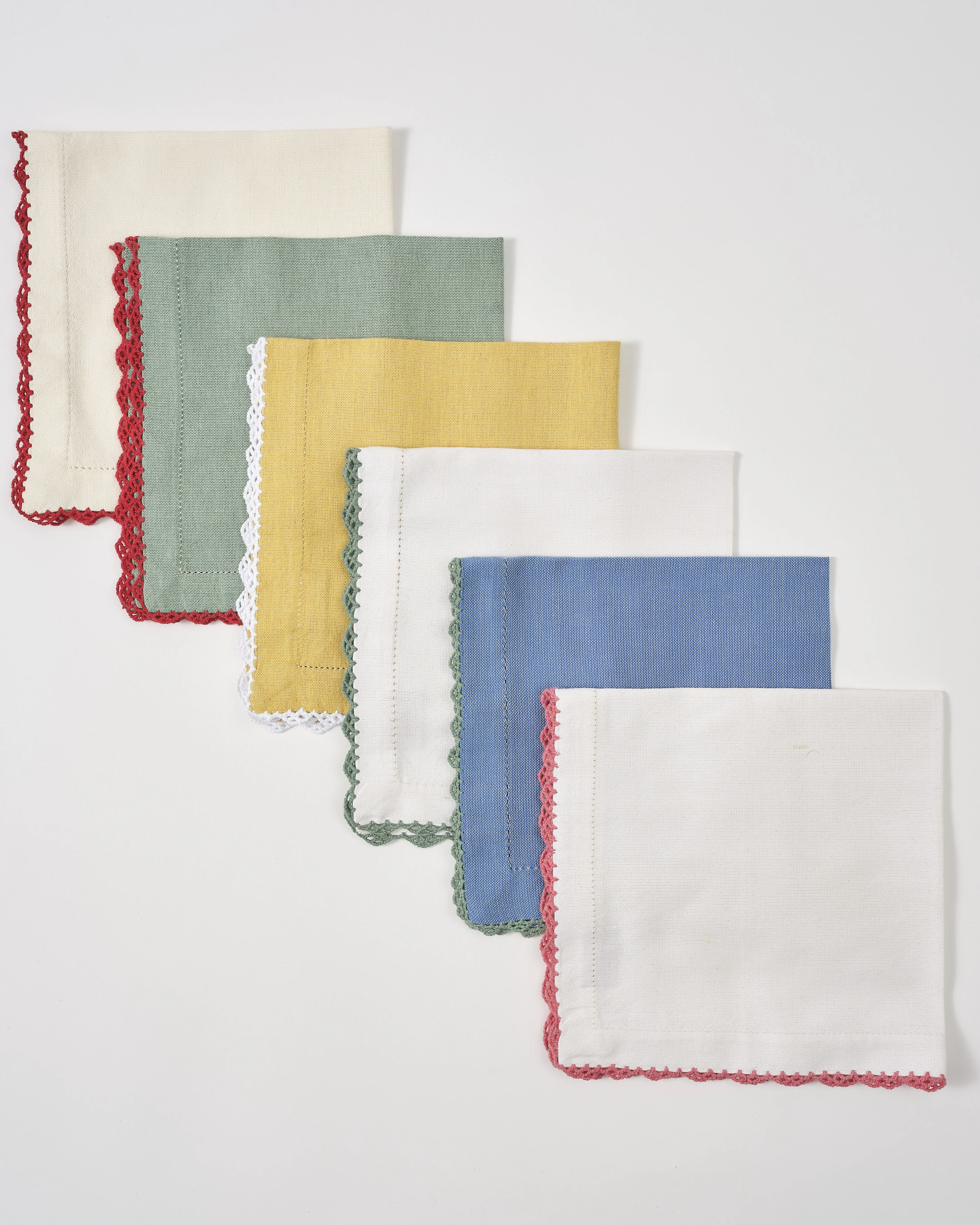 Beatrice Napkins, White and Pink (Set of 2) - Image 4