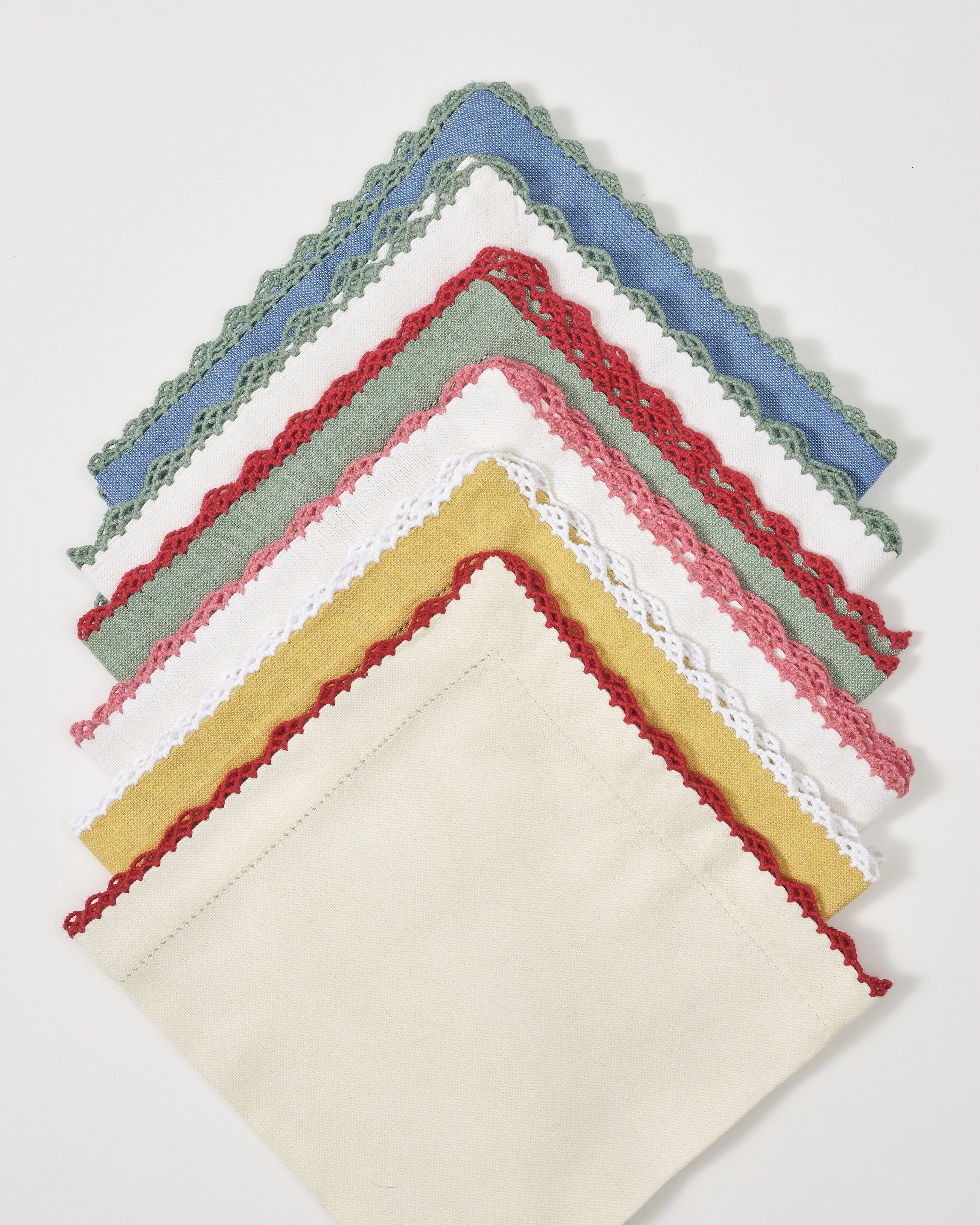 Beatrice Napkins, White and Red (Set of 2) - Image 2