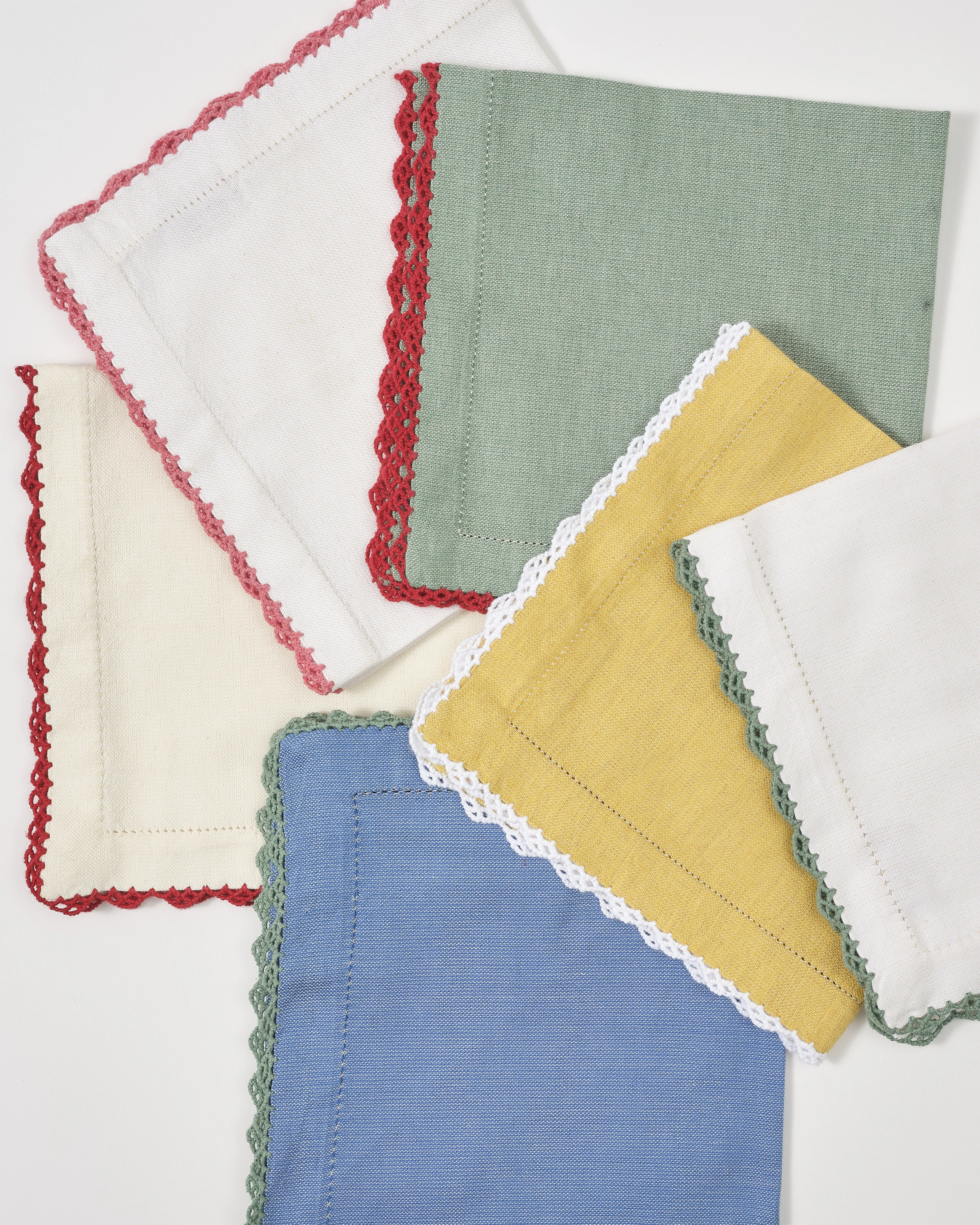 Beatrice Linen Napkins, Yellow and White (Set of 2) - Image 5