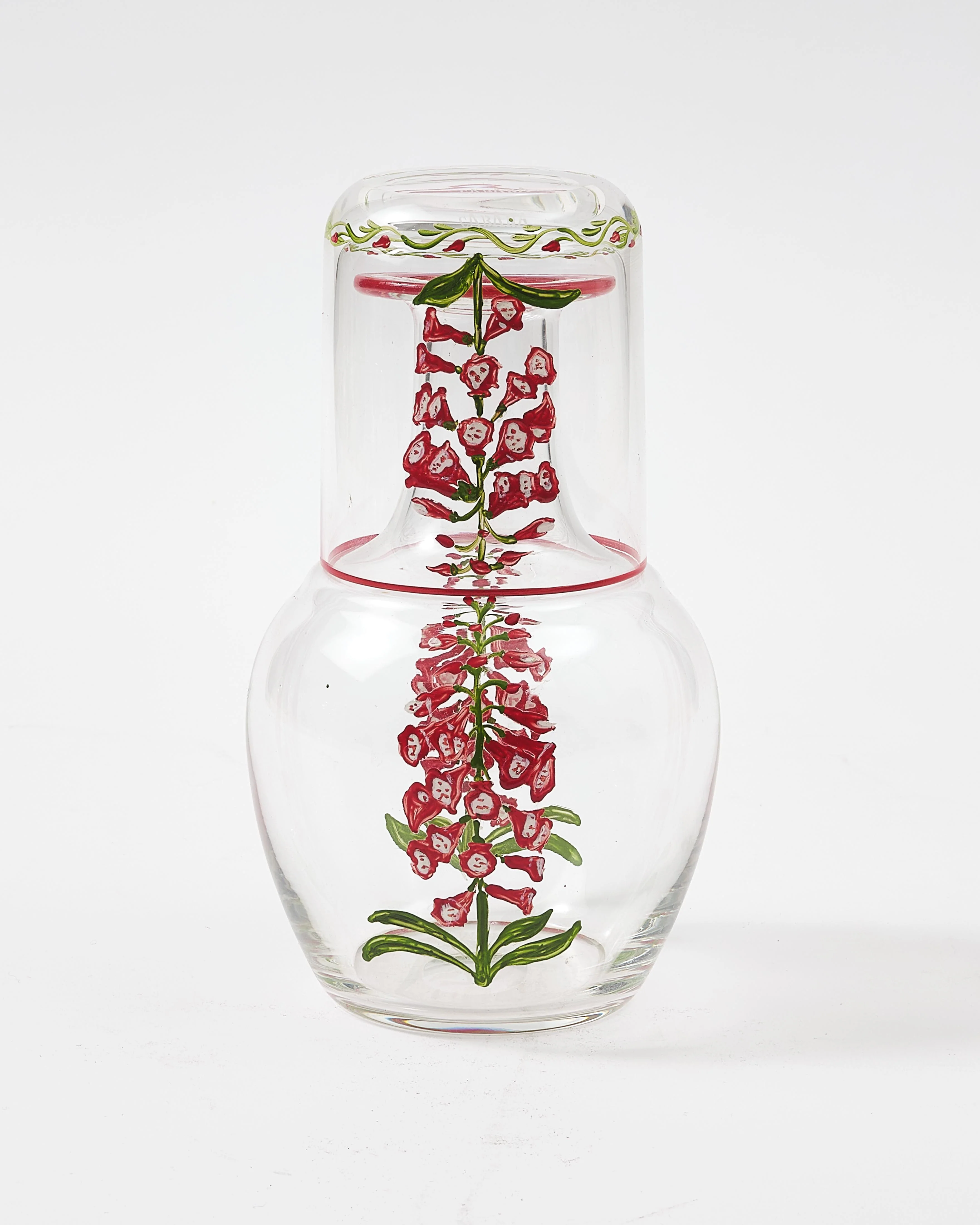 Murano Fuchsia Hand-Painted Bedside Set - Image 4