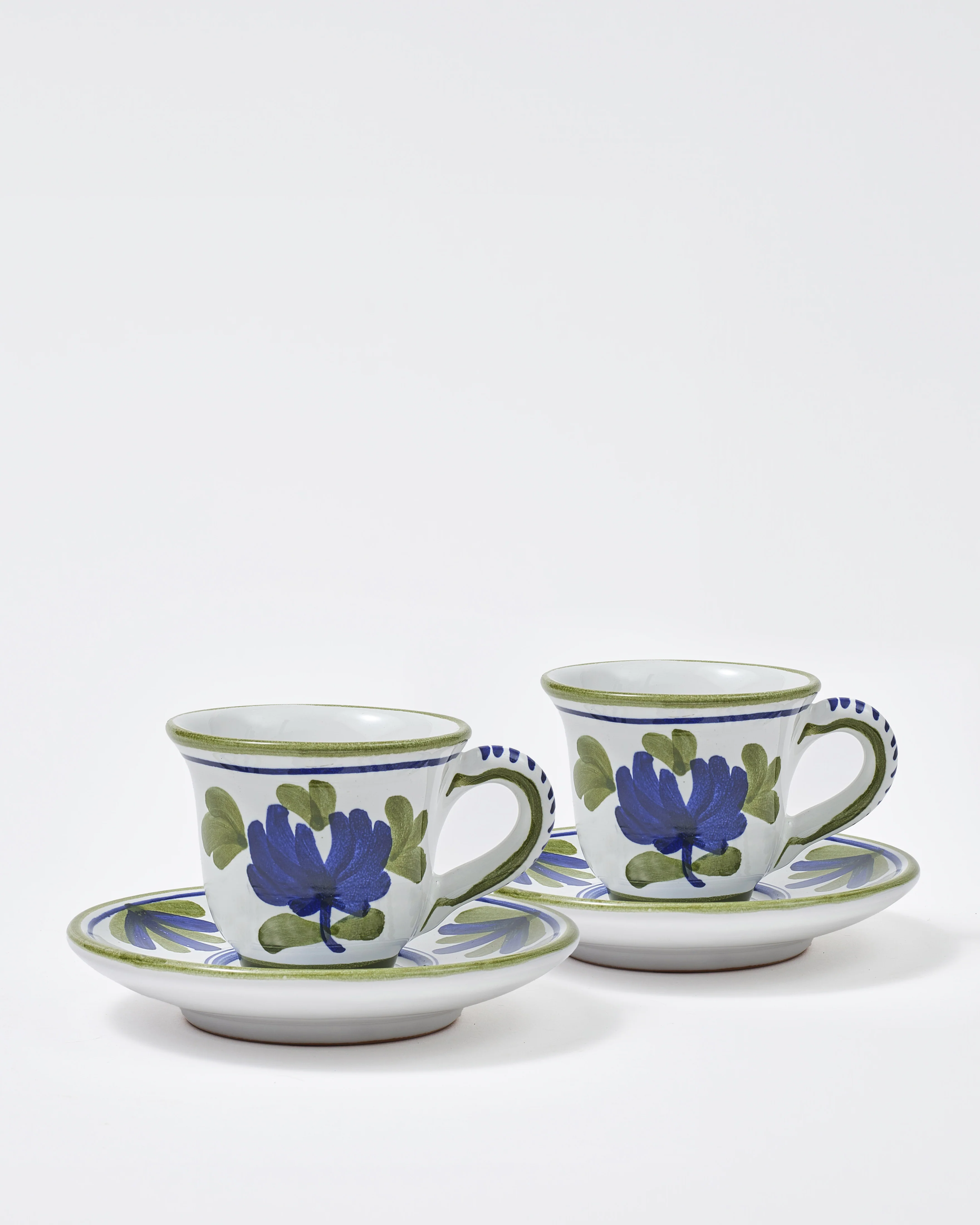 Blossom Espresso Cup and Saucer, Blue (Set of 2)
