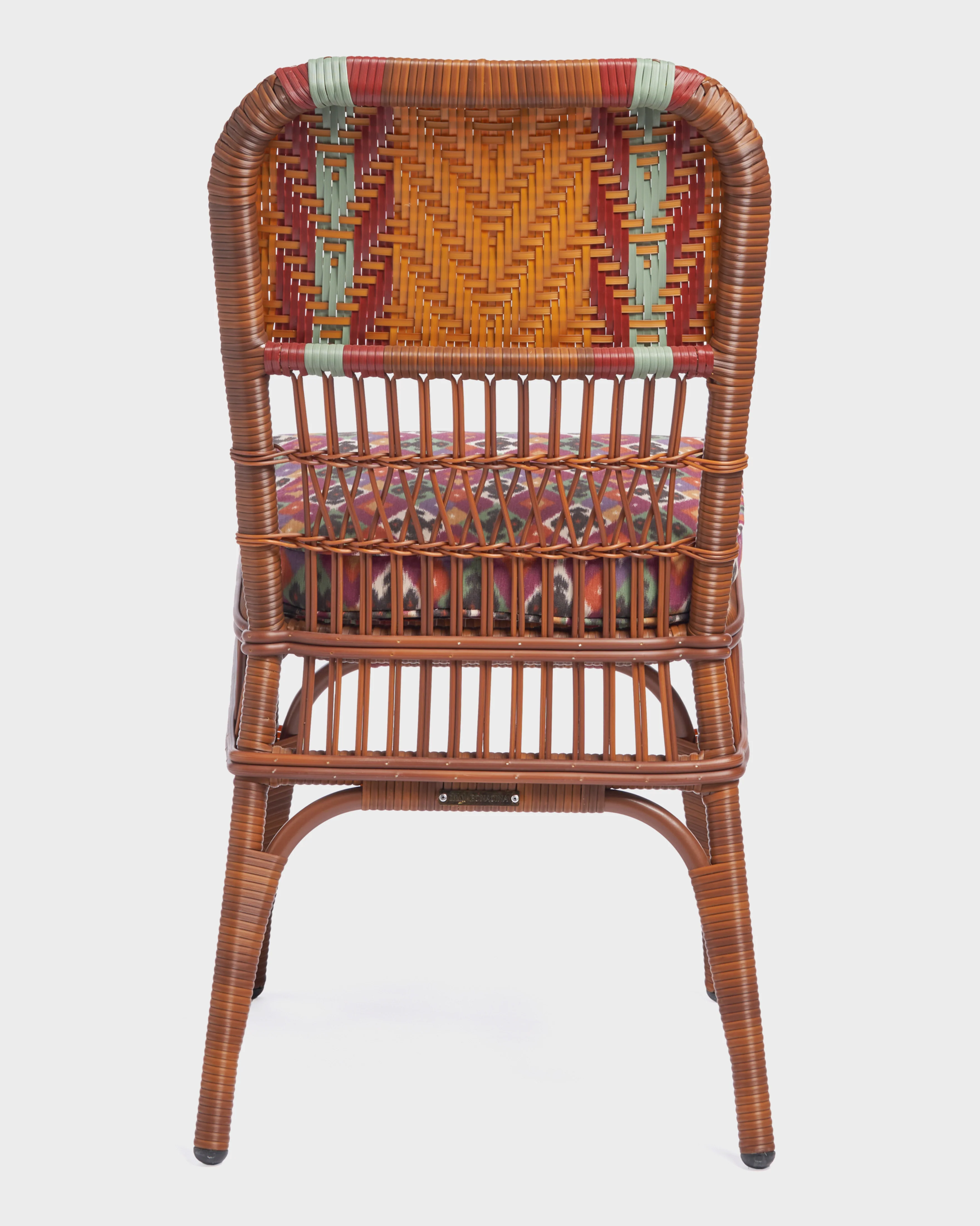 Bonacina x Cabana Sienna Chair Cognac, Schumacher Ikat Cushion - Image 3