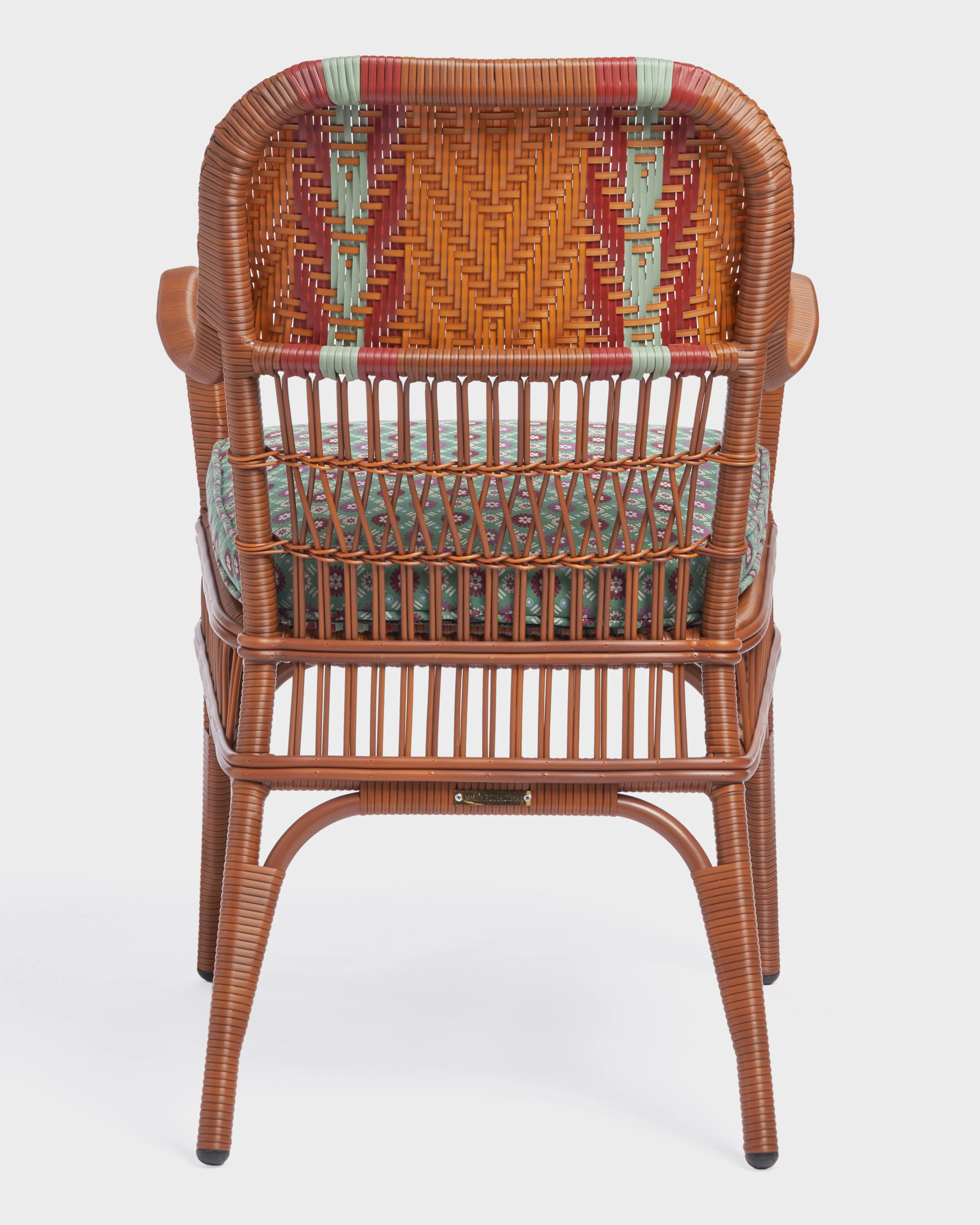 Bonacina x Cabana Sienna Dining Chair Cognac, Schumacher Larissa Jade Cushion - Image 3