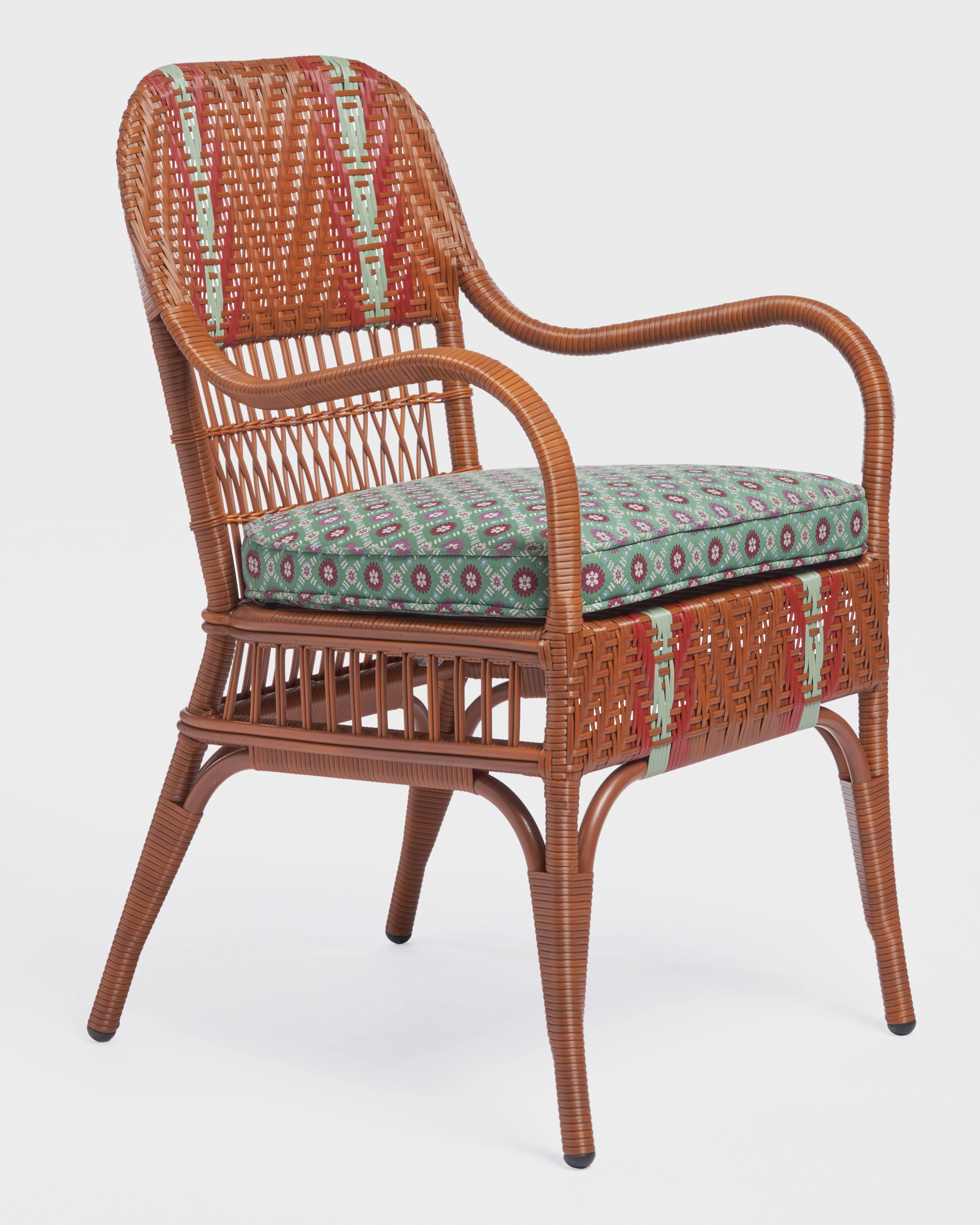 Bonacina x Cabana Sienna Dining Chair Cognac, Schumacher Larissa Jade Cushion - Image 5