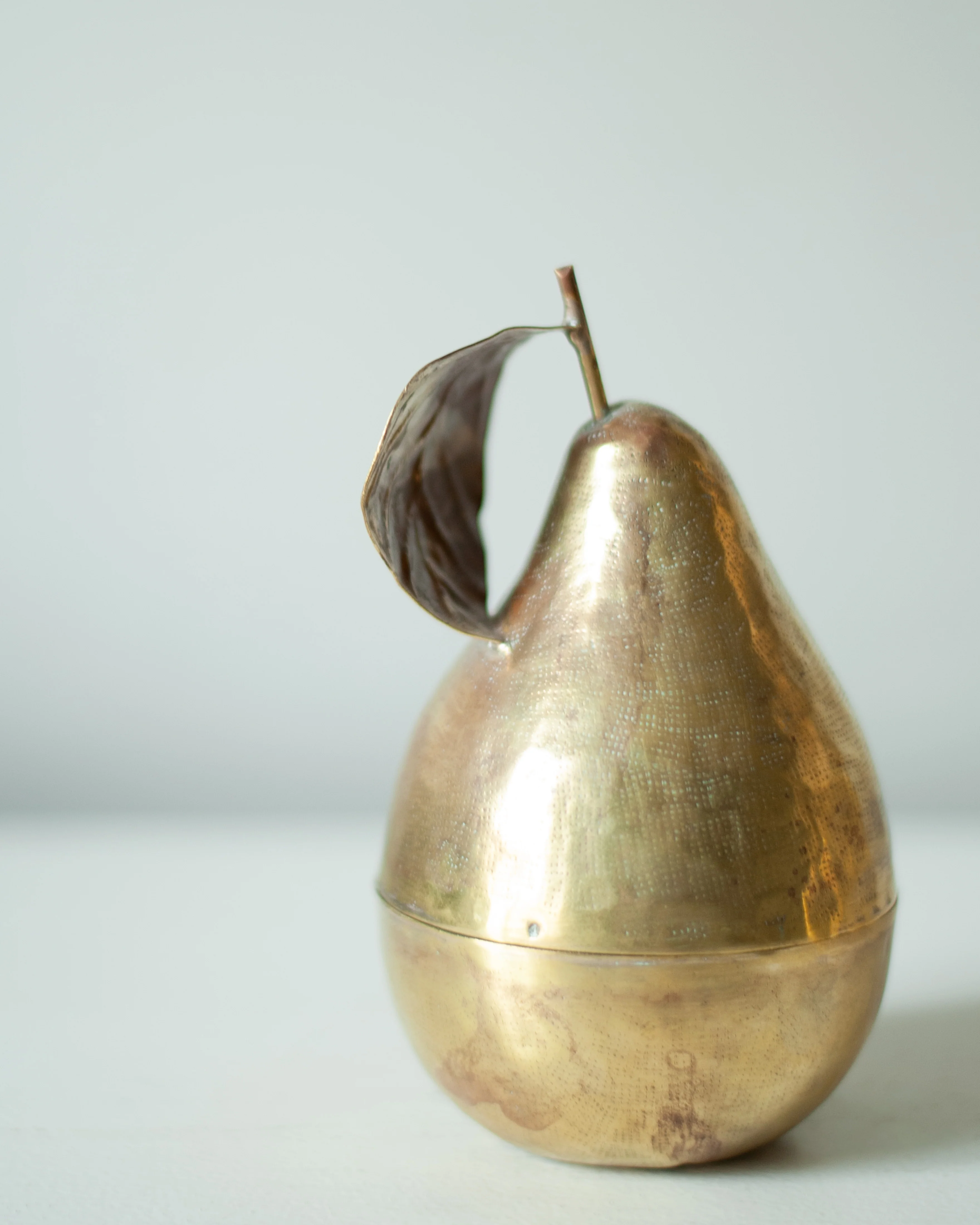 Brass Pear Storage Box With Lid - Image 3