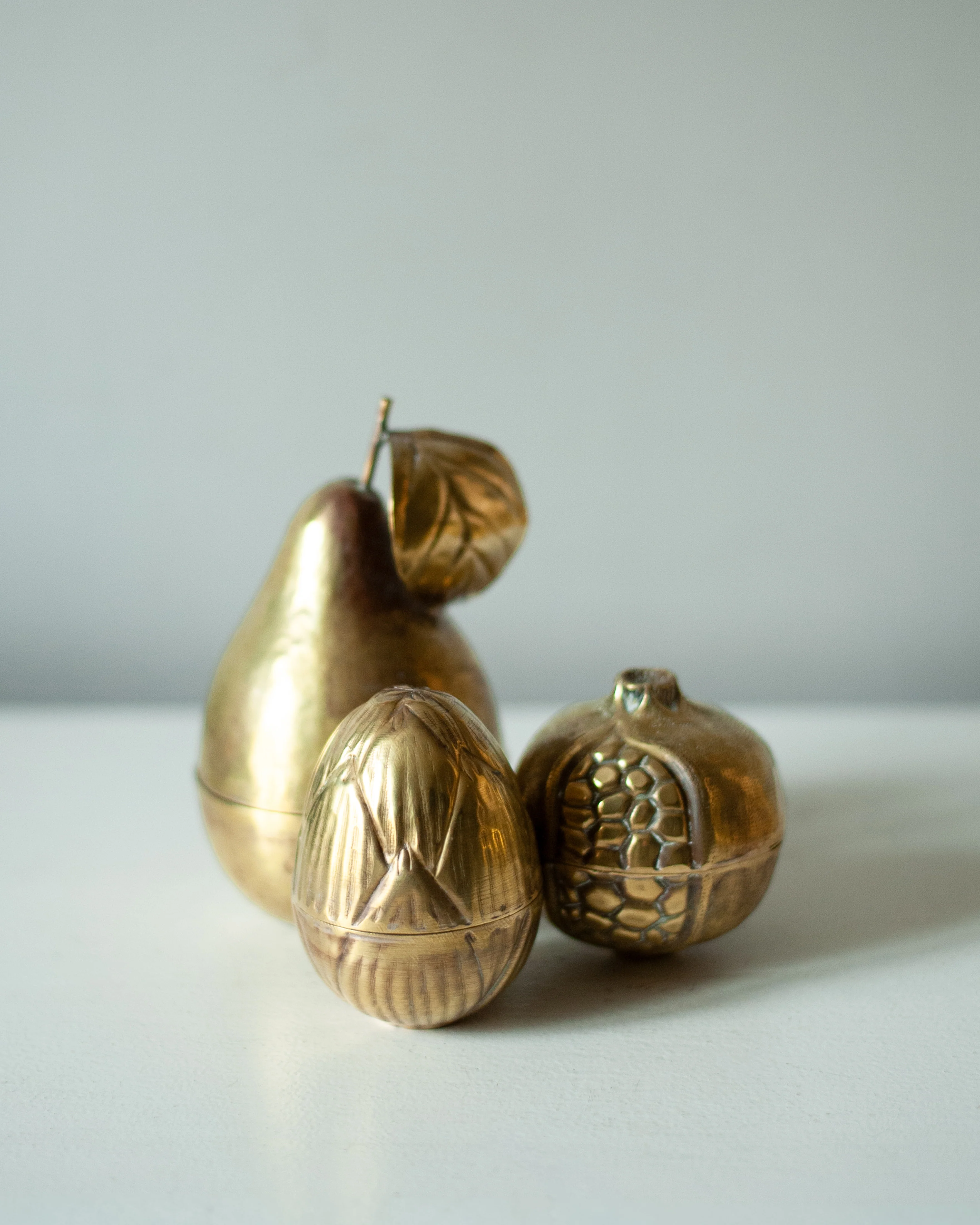 Brass Pear Storage Box With Lid - Image 4
