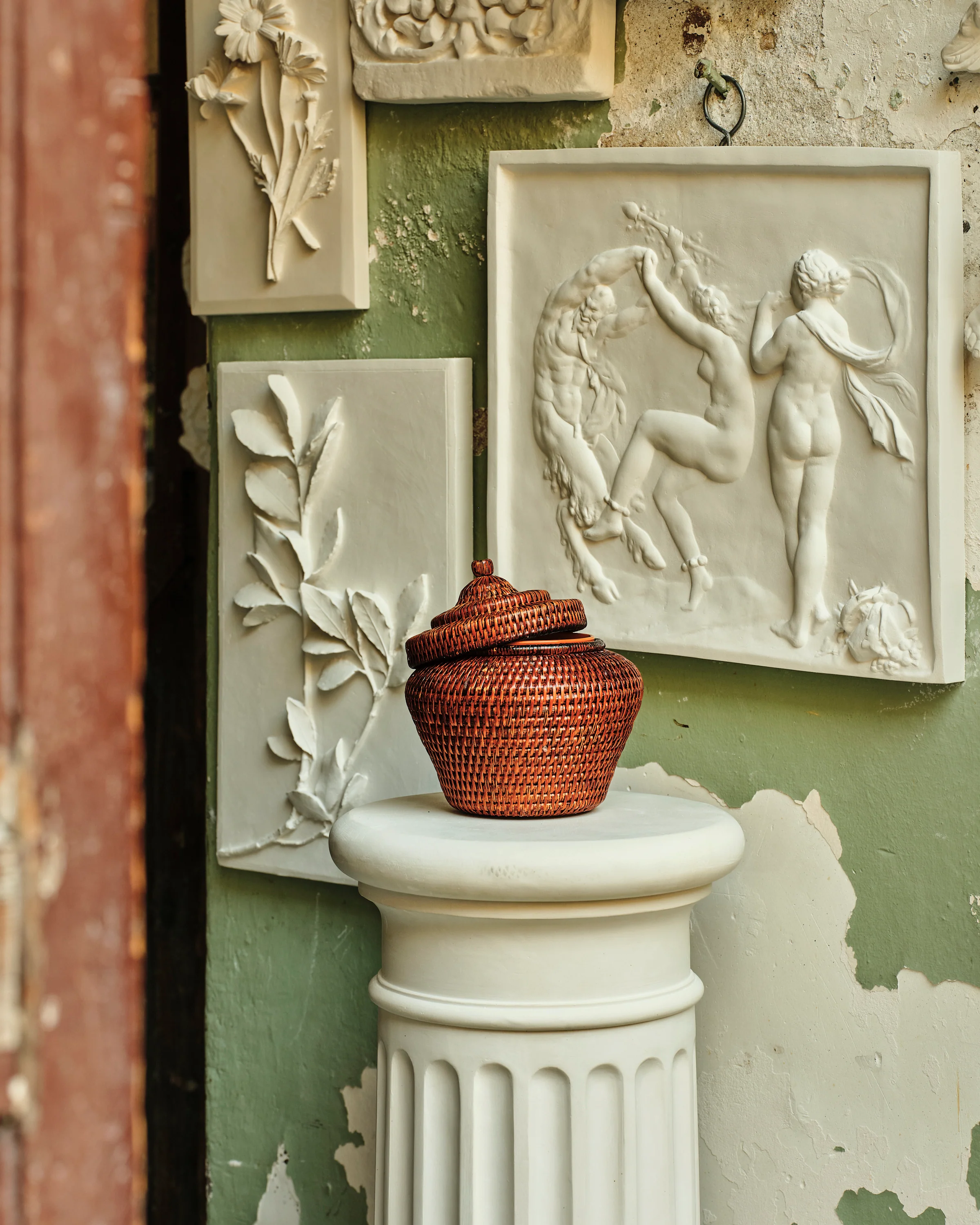 Vimini Woven Candle Holder, Terra - Image 2
