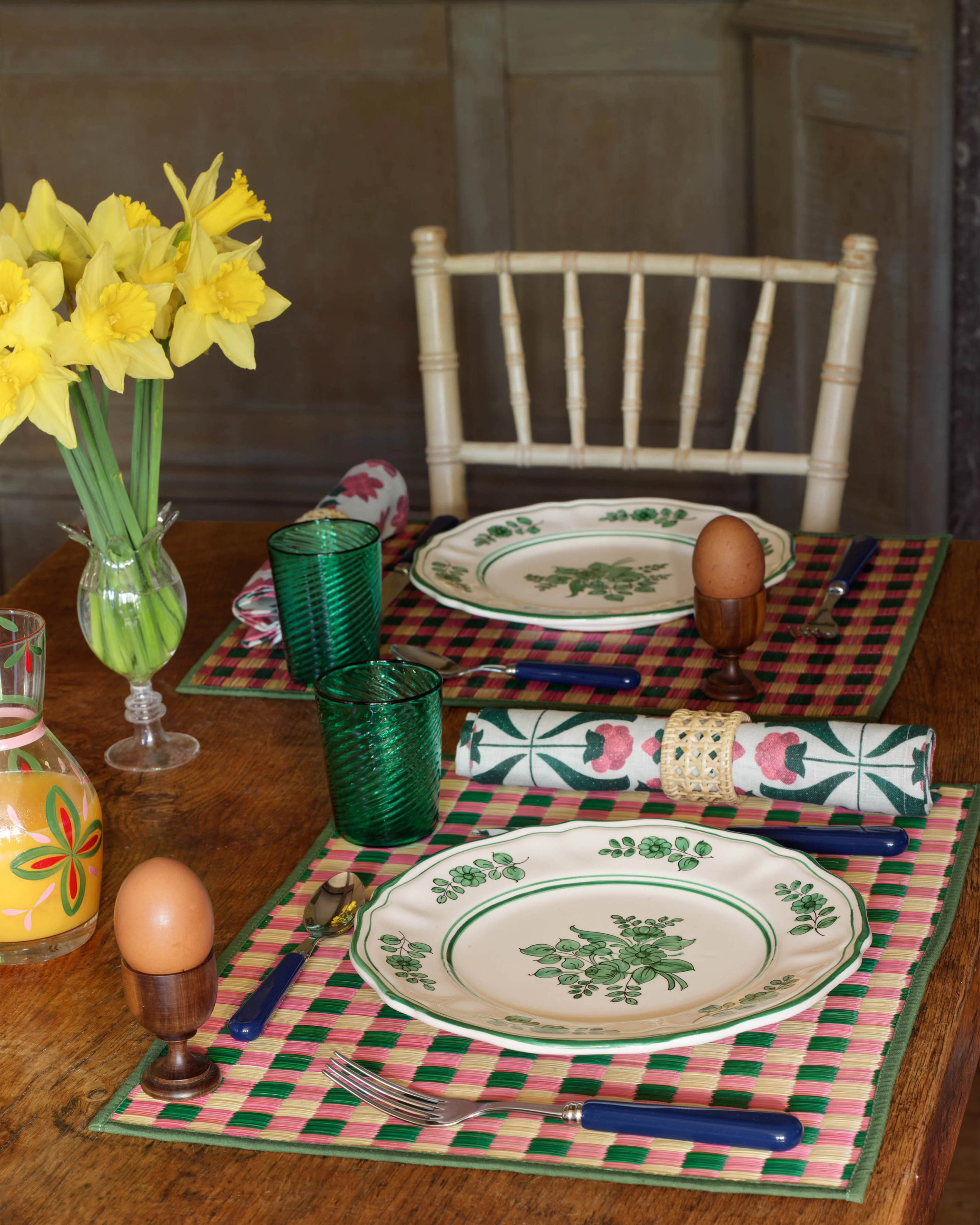 Capri Placemat, Pink and Green - Image 2