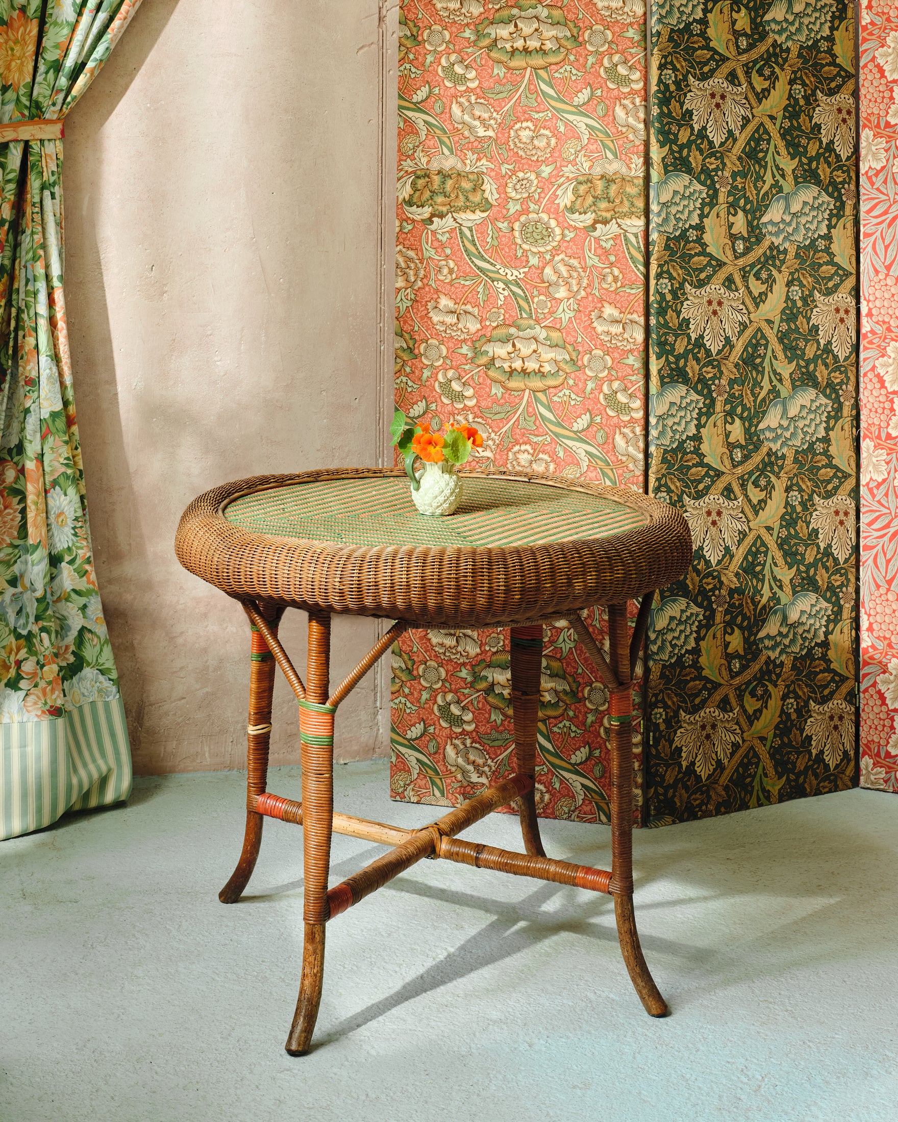 Rattan Centre Table with Chevron Weave