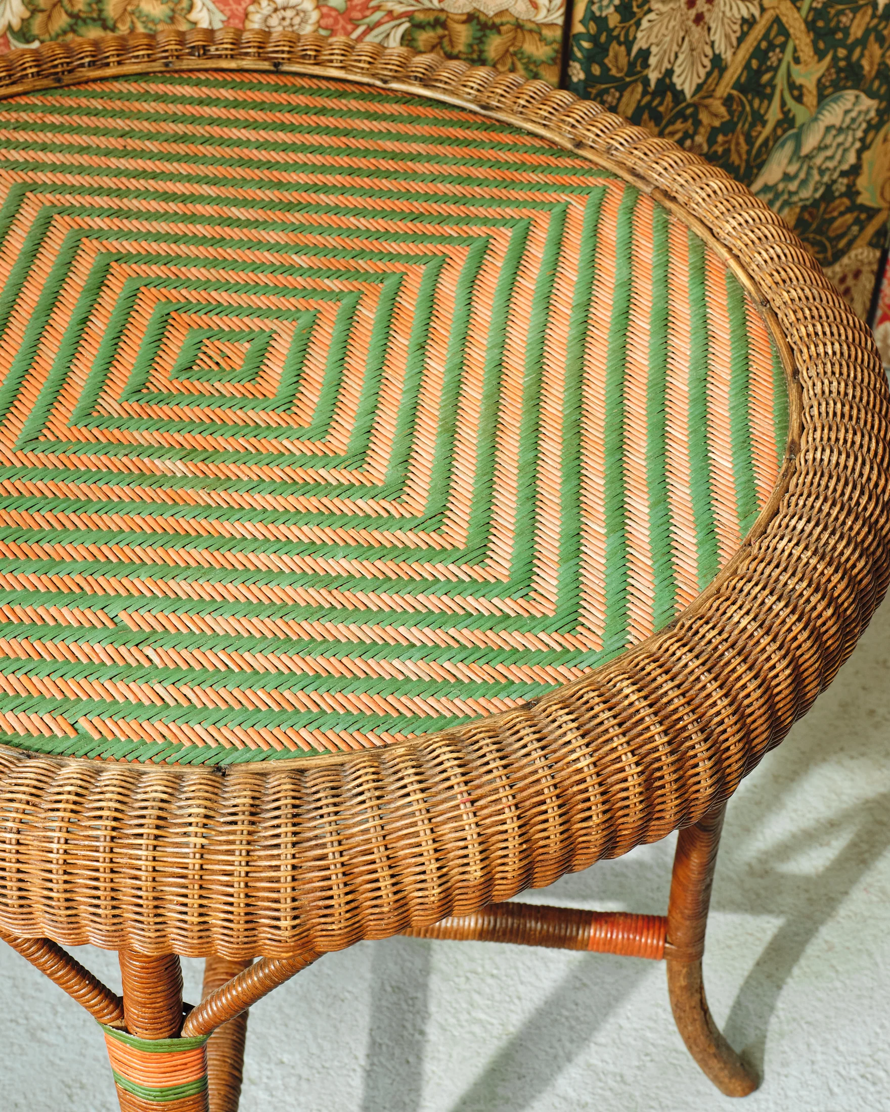 Rattan Centre Table with Chevron Weave - Image 2