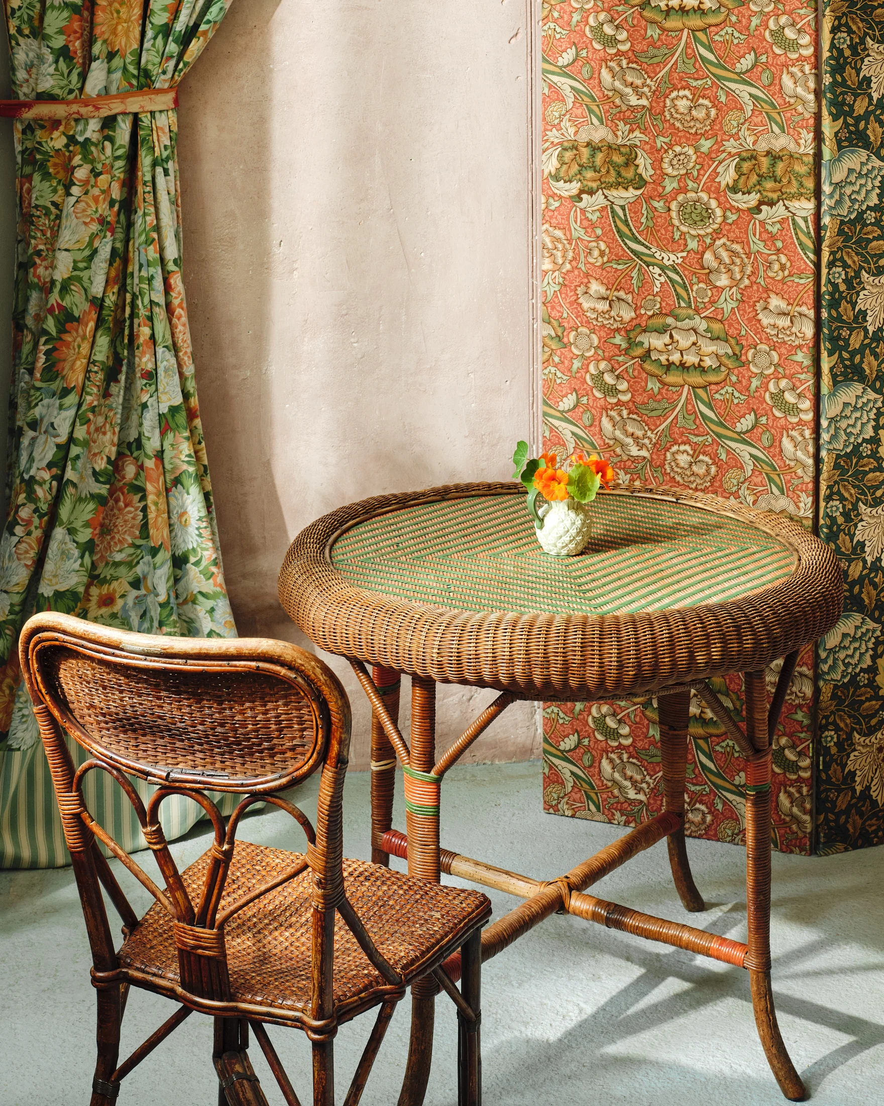 Rattan Centre Table with Chevron Weave - Image 3