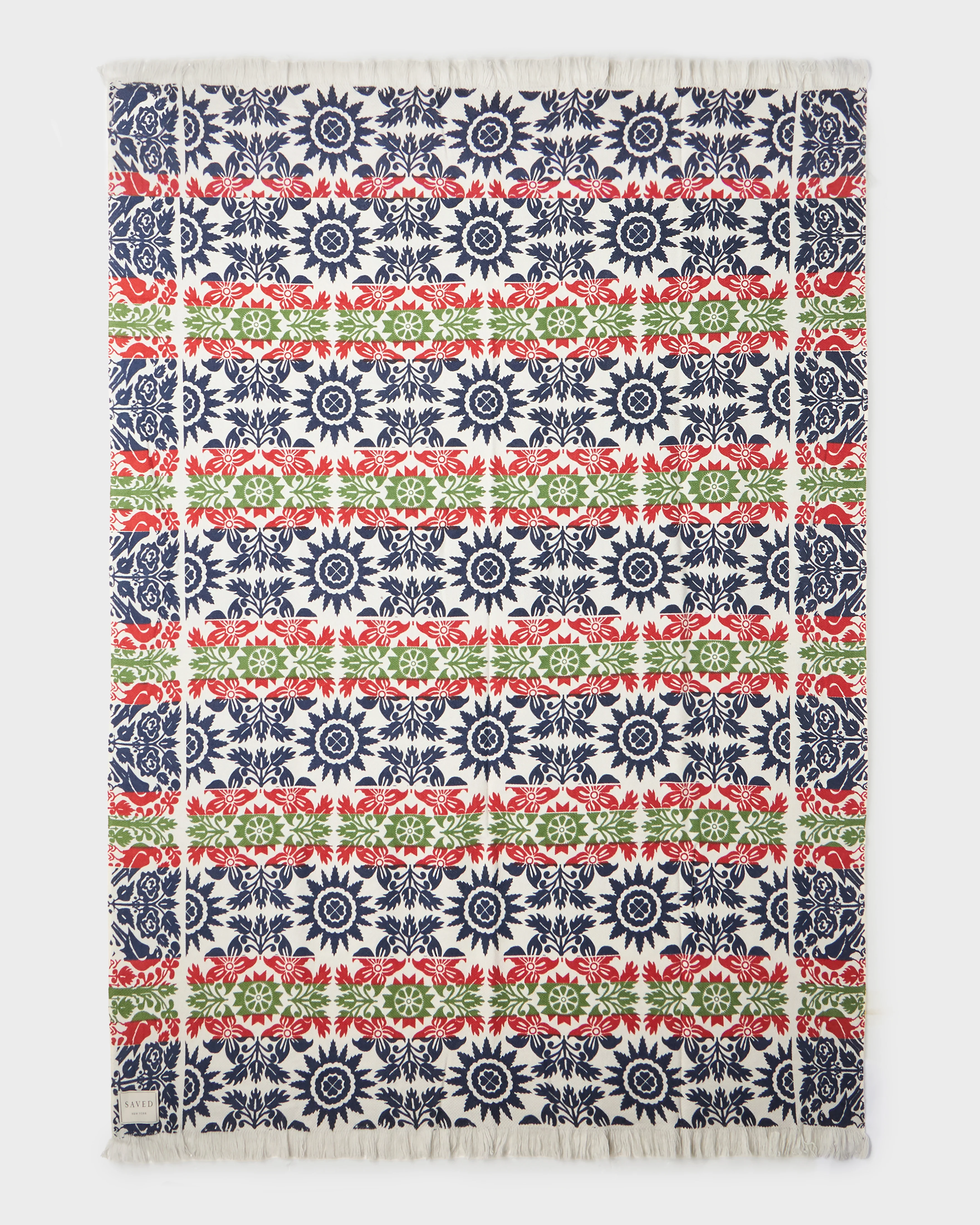 Colonial Floral Coverlet Woven Cashmere Blanket