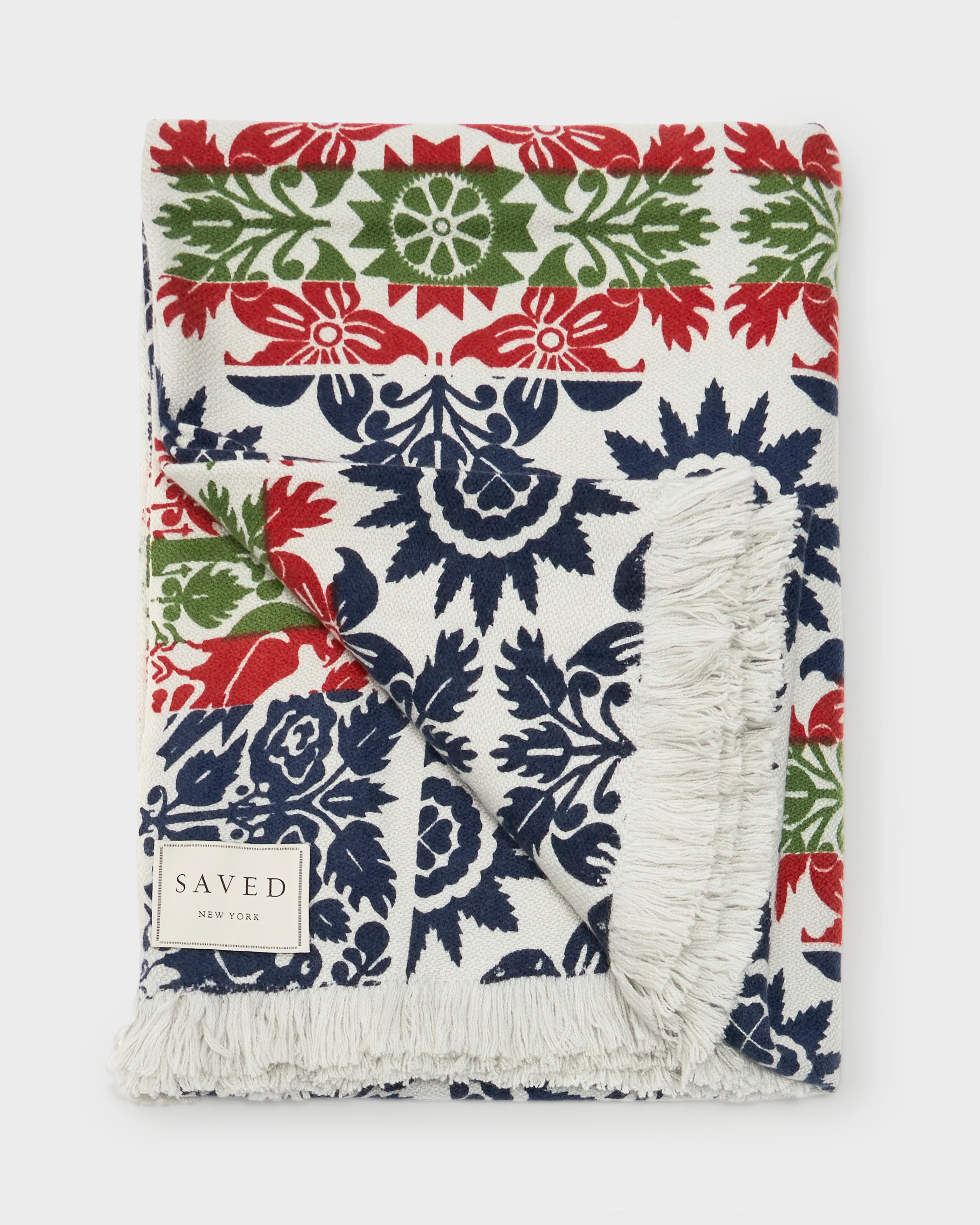Colonial Floral Coverlet Woven Cashmere Blanket - Image 2