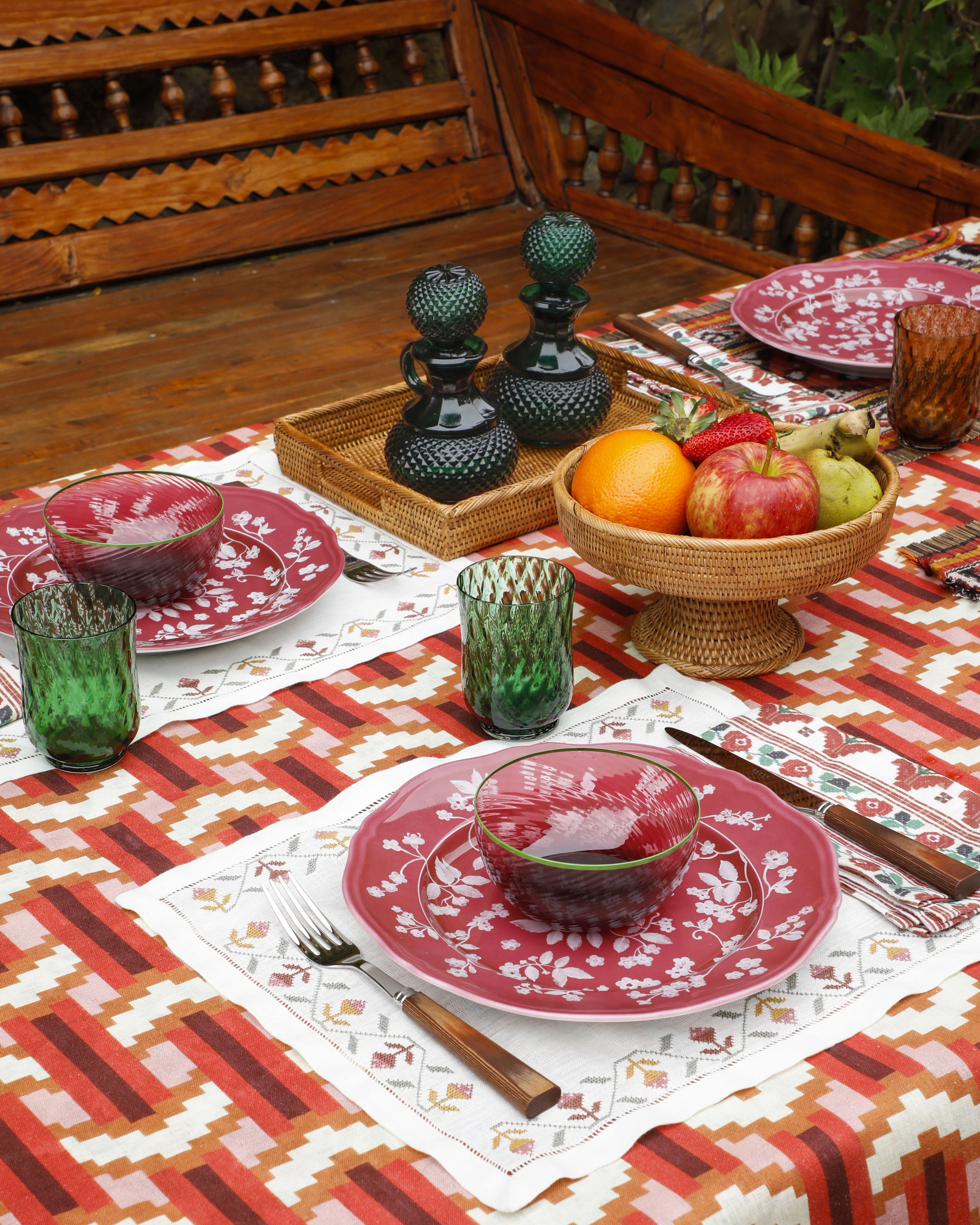 Floral Dinner Plate Magenta by Ginori 1735 - Image 5