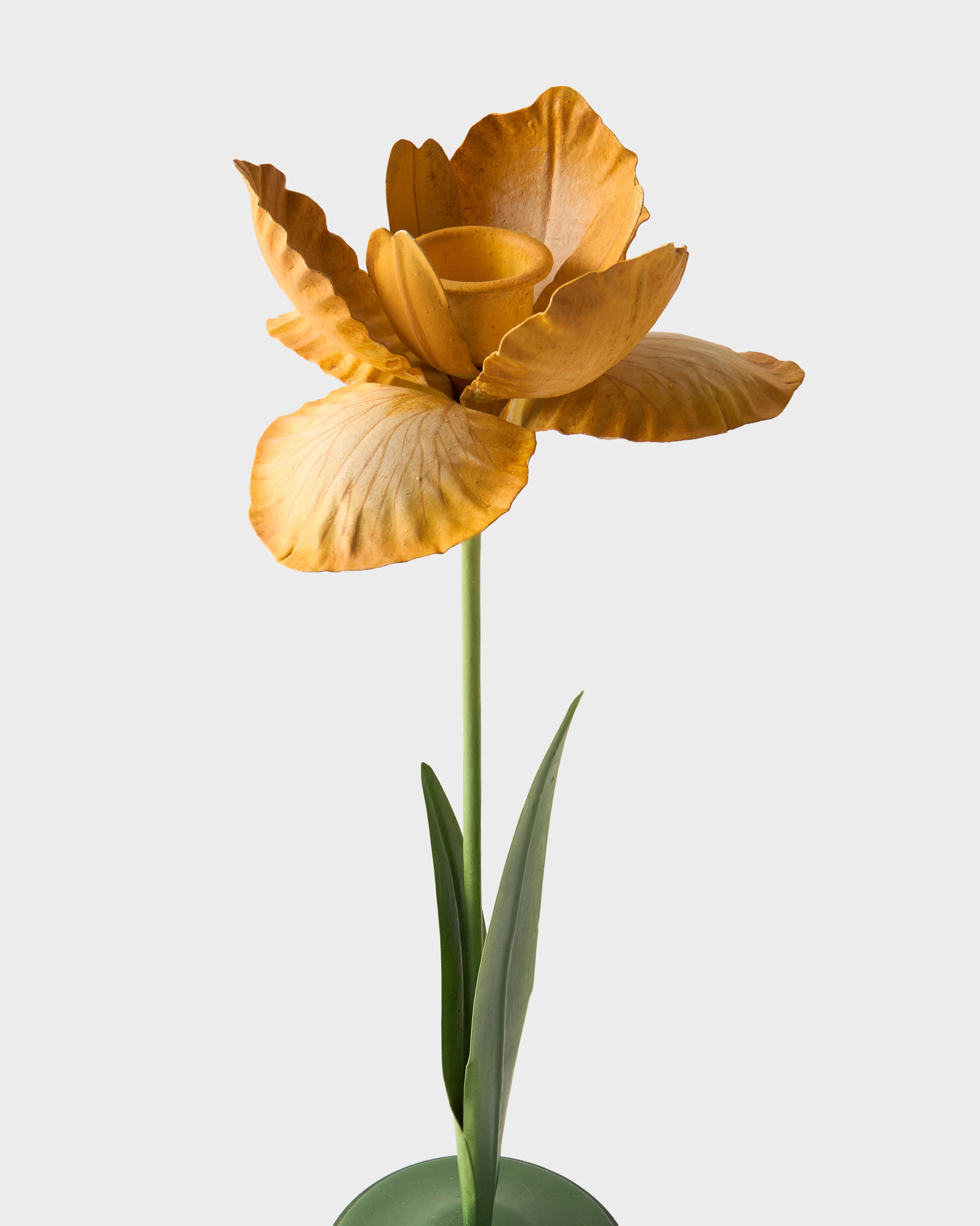 Daffodil Painted Metal Candle Holder, Yellow (Set of 2) - Image 2