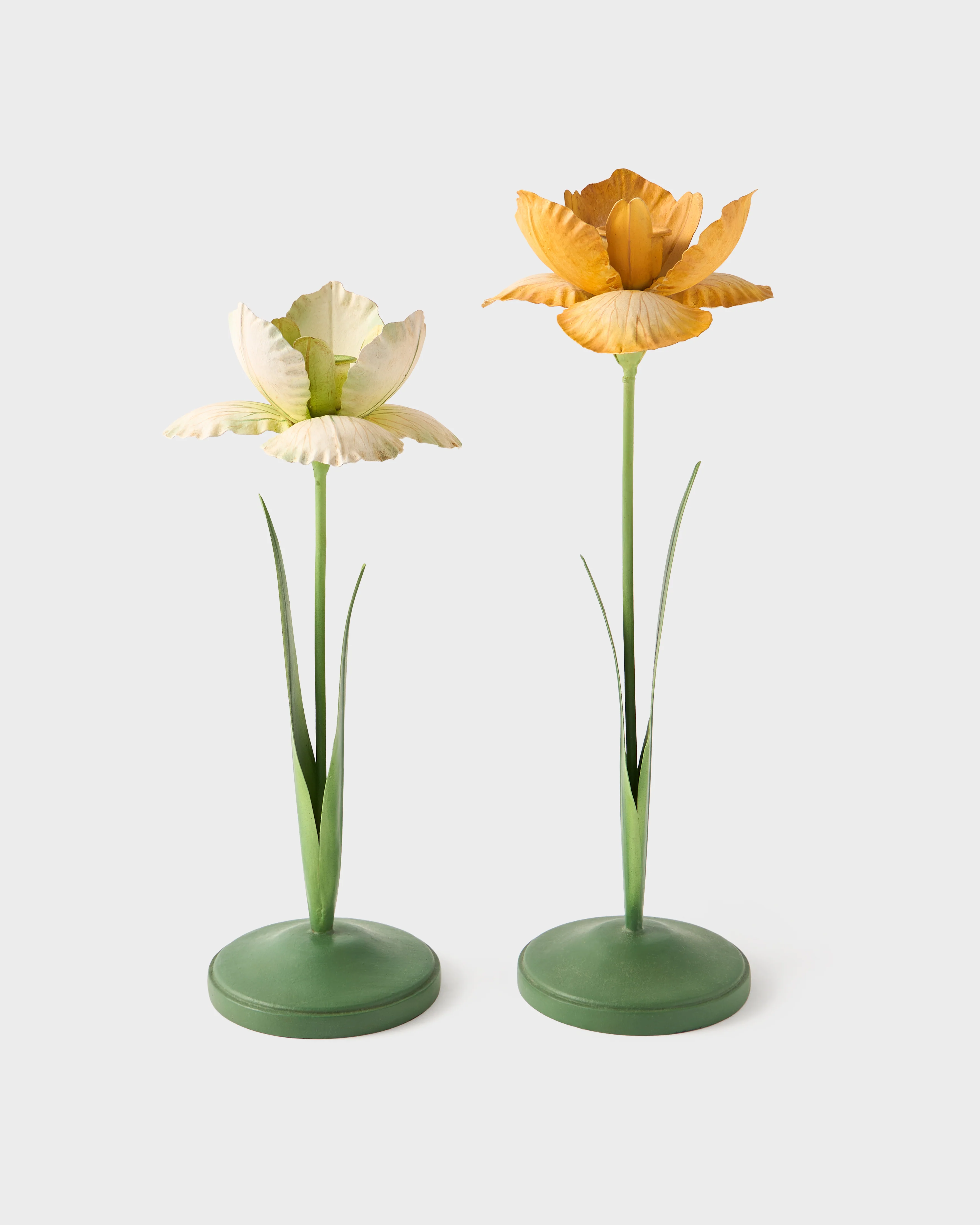 Daffodil Painted Metal Candle Holder, Yellow - Image 3