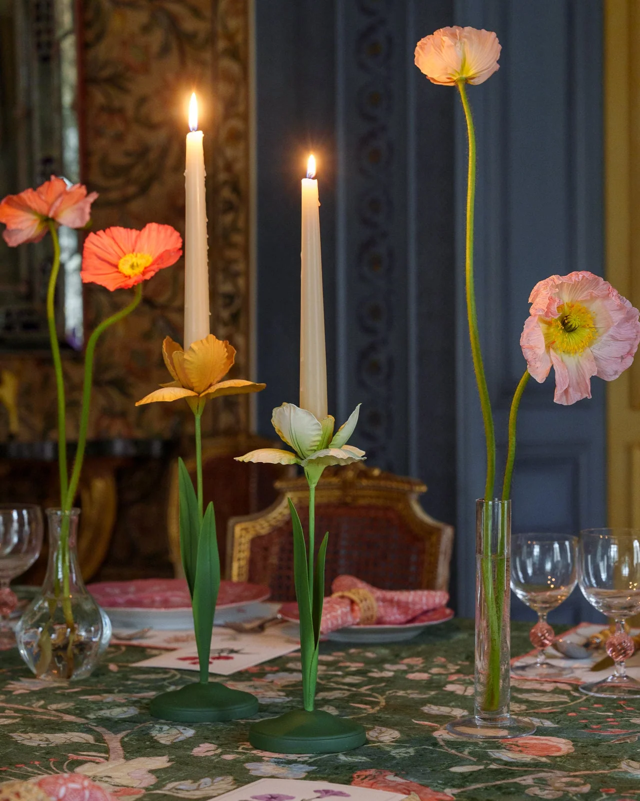 Daffodil Painted Metal Candle Holders (Set of 2) - Image 2