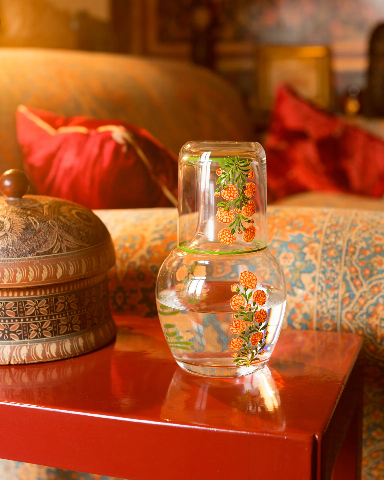 Murano Marigold Hand-Painted Bedside Set - Image 2