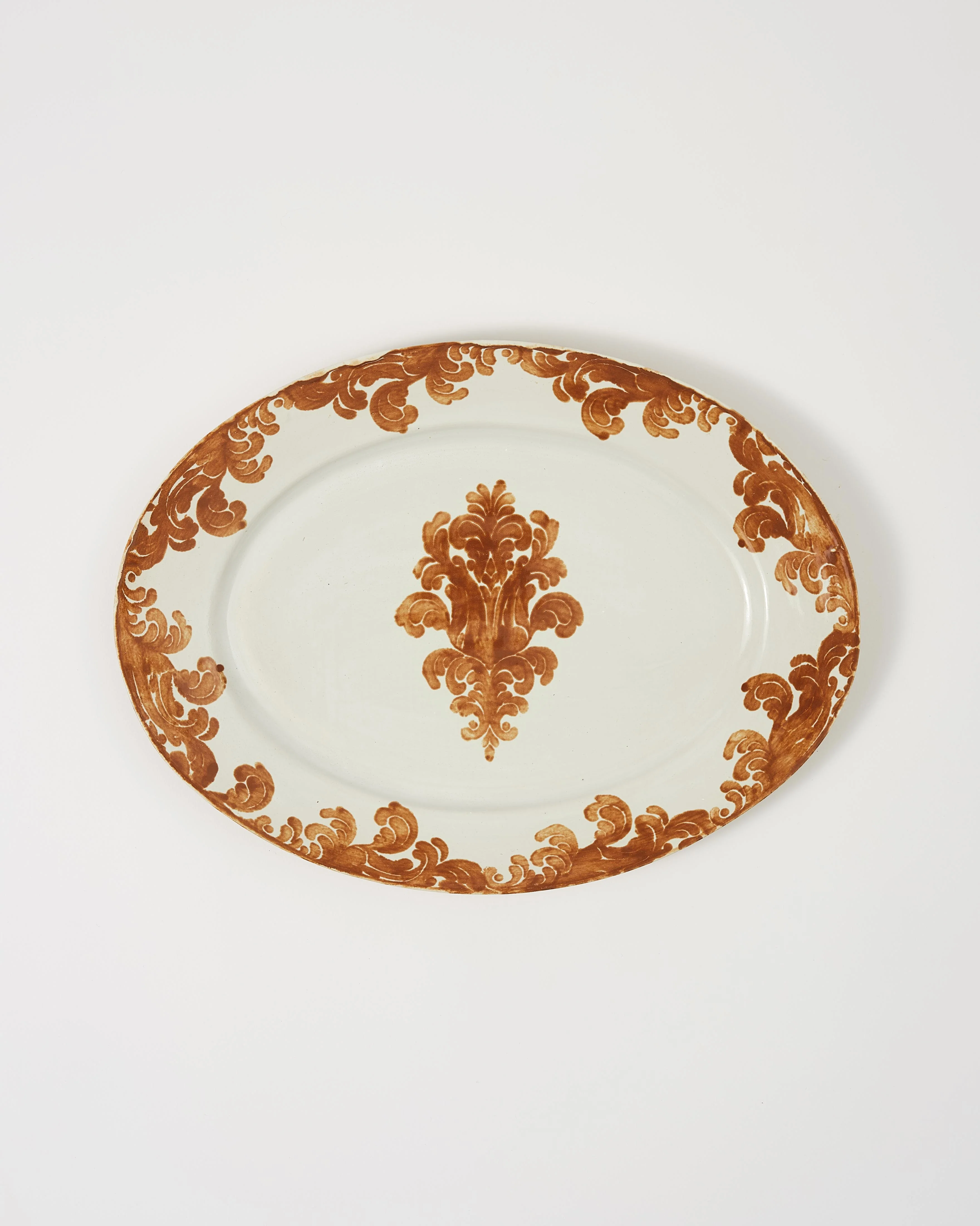 Damask Stoneware Serving Plate by Zsuzsanna Nyul, Natural
