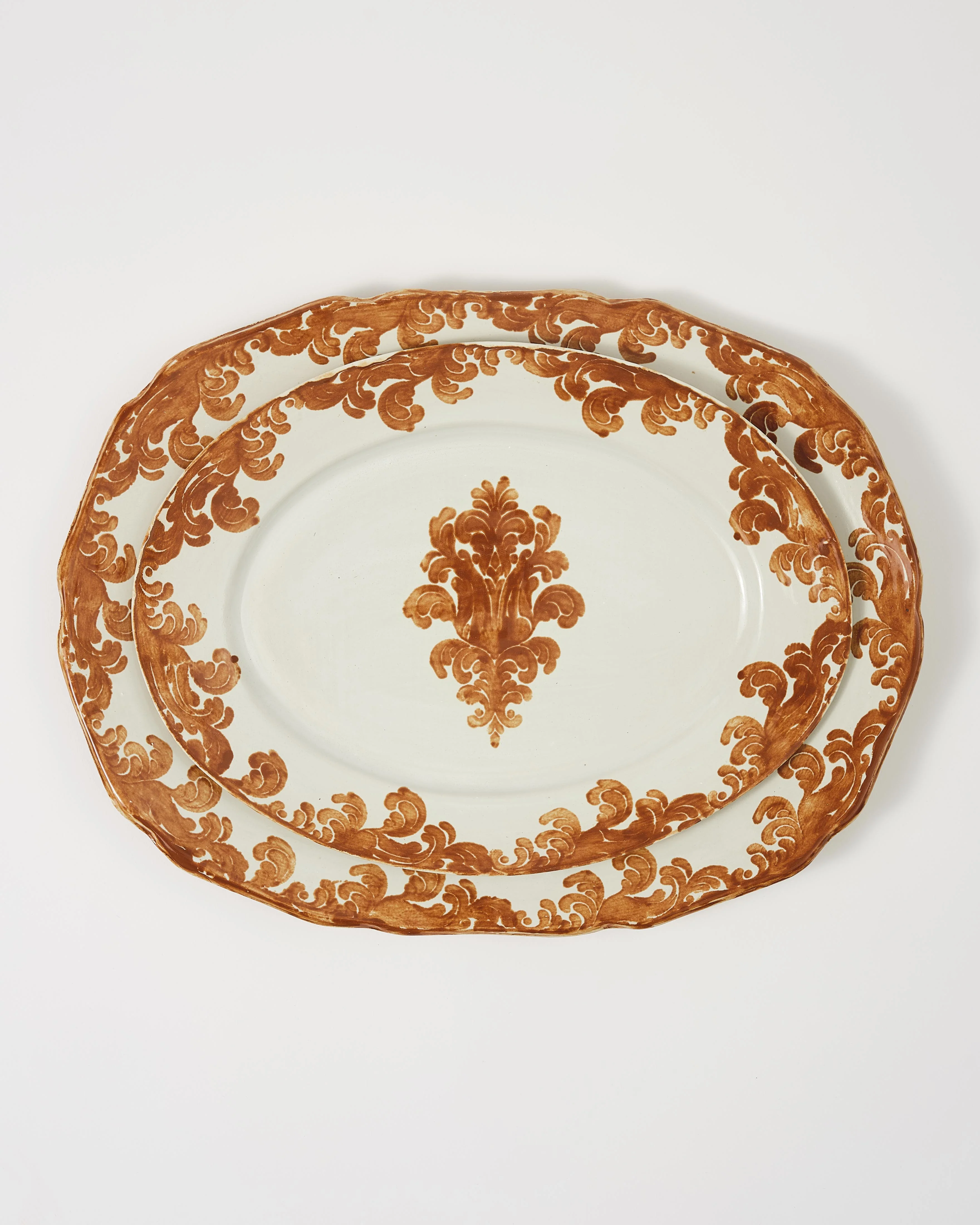 Damask Stoneware Serving Plate by Zsuzsanna Nyul, Natural - Image 2