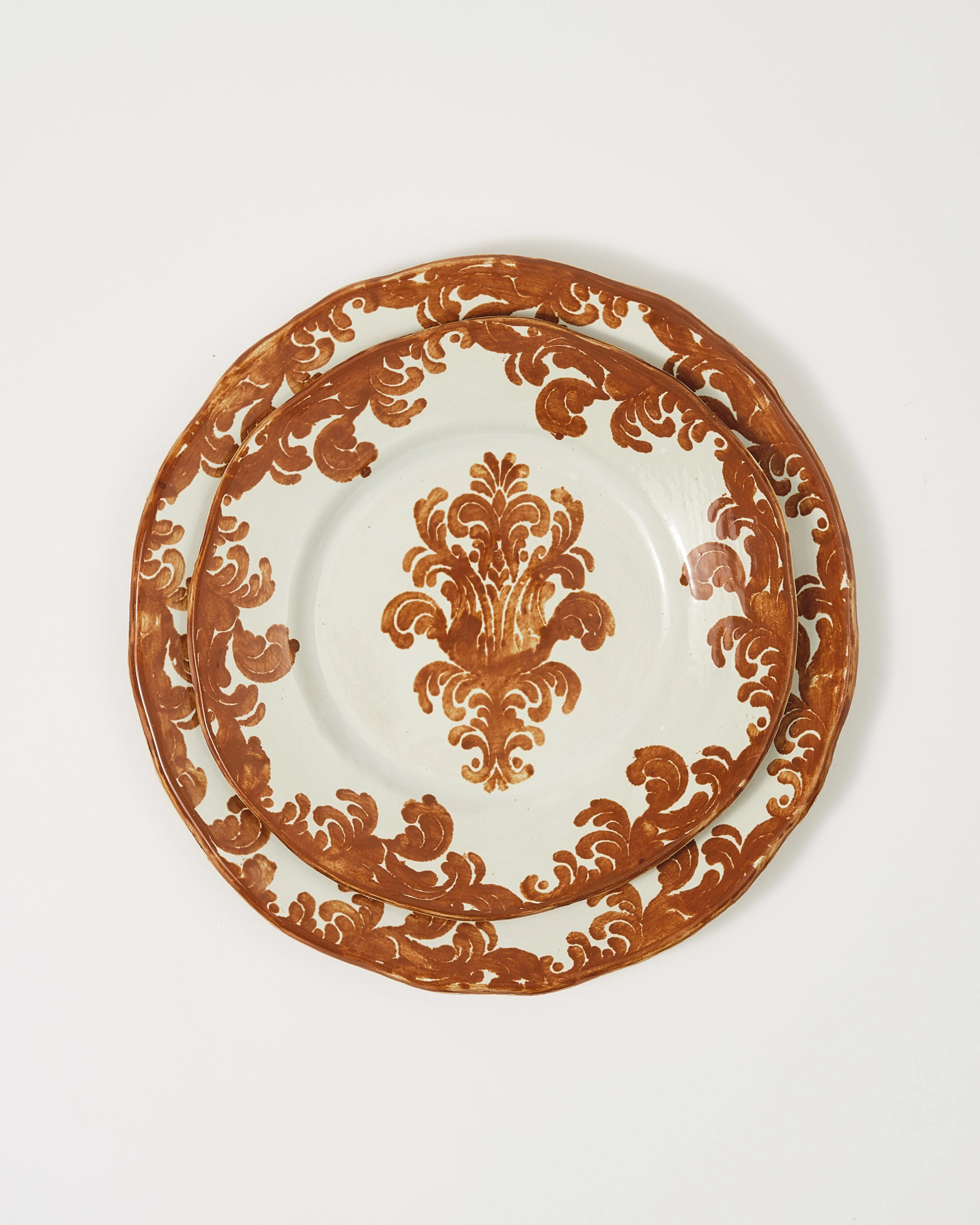 Damask Stoneware Dessert Plate by Zsuzsanna Nyul, Natural - Image 3