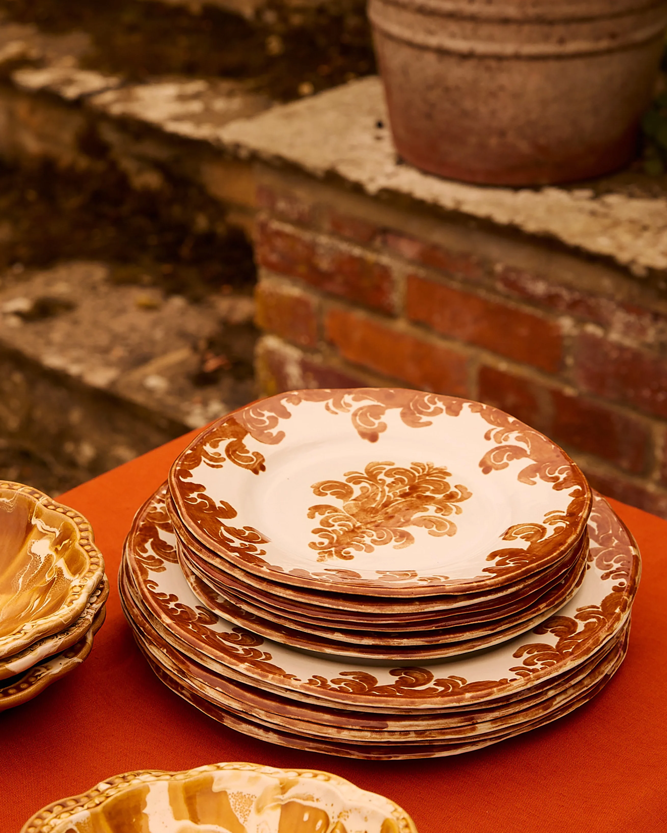 Damask Stoneware Dessert Plate by Zsuzsanna Nyul, Natural - Image 4