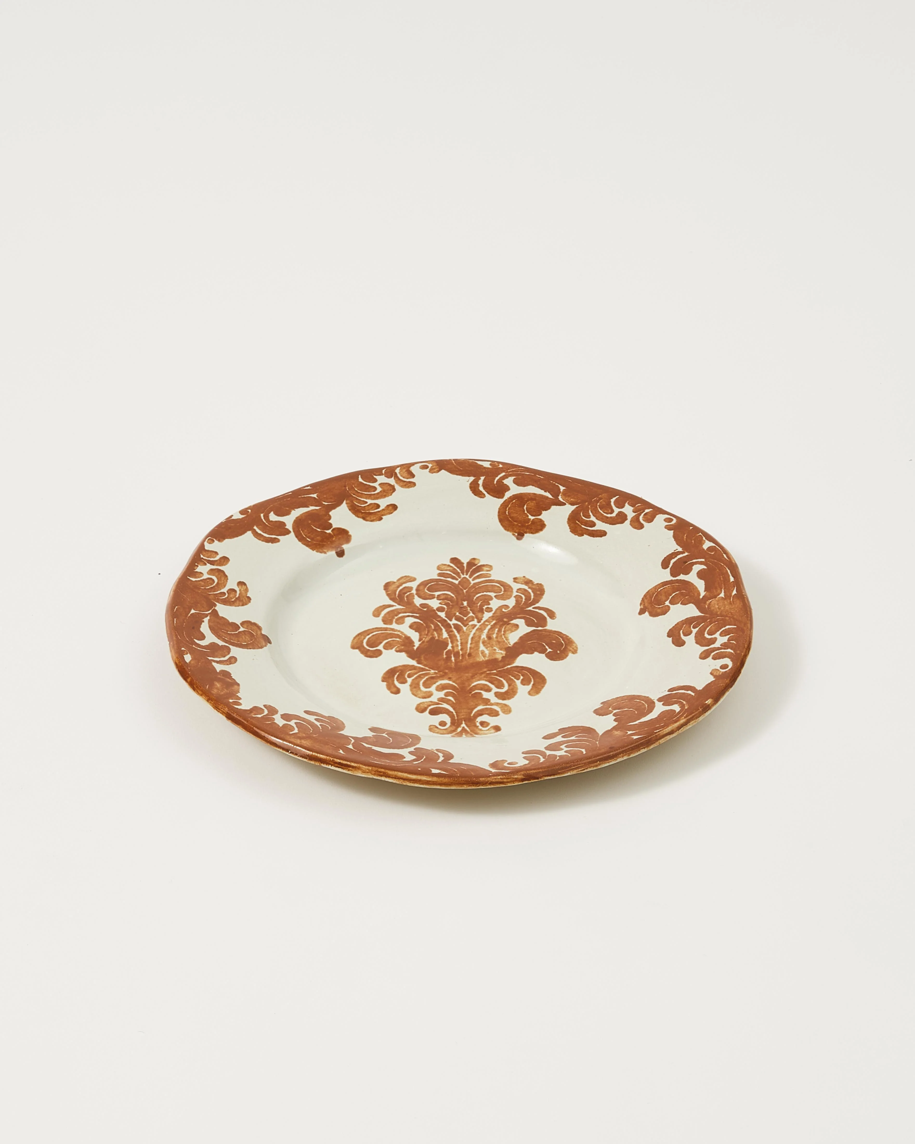 Damask Stoneware Dinner Plate by Zsuzsanna Nyul, Natural - Image 3