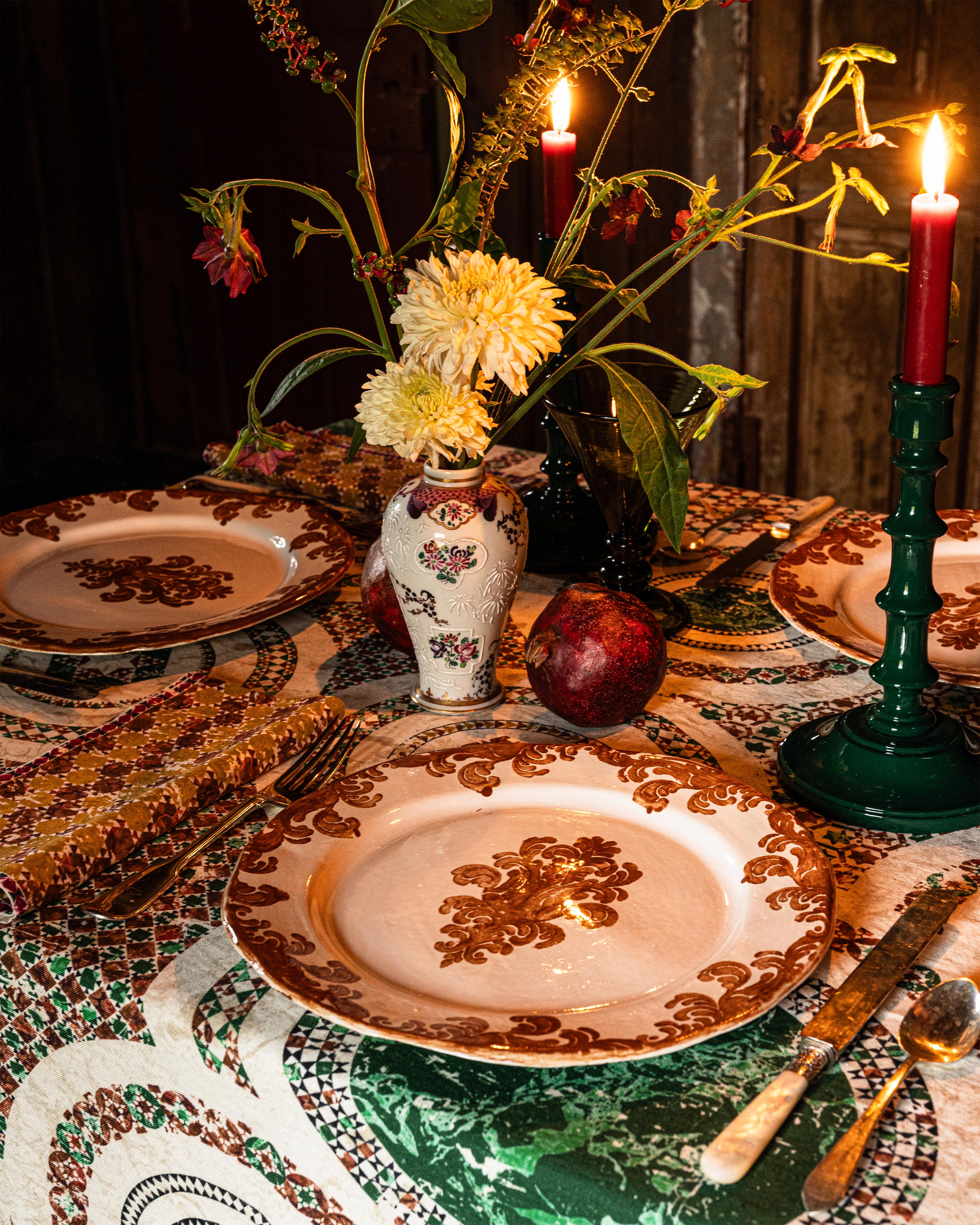 Damask Stoneware Dinner Plate by Zsuzsanna Nyul, Natural - Image 4