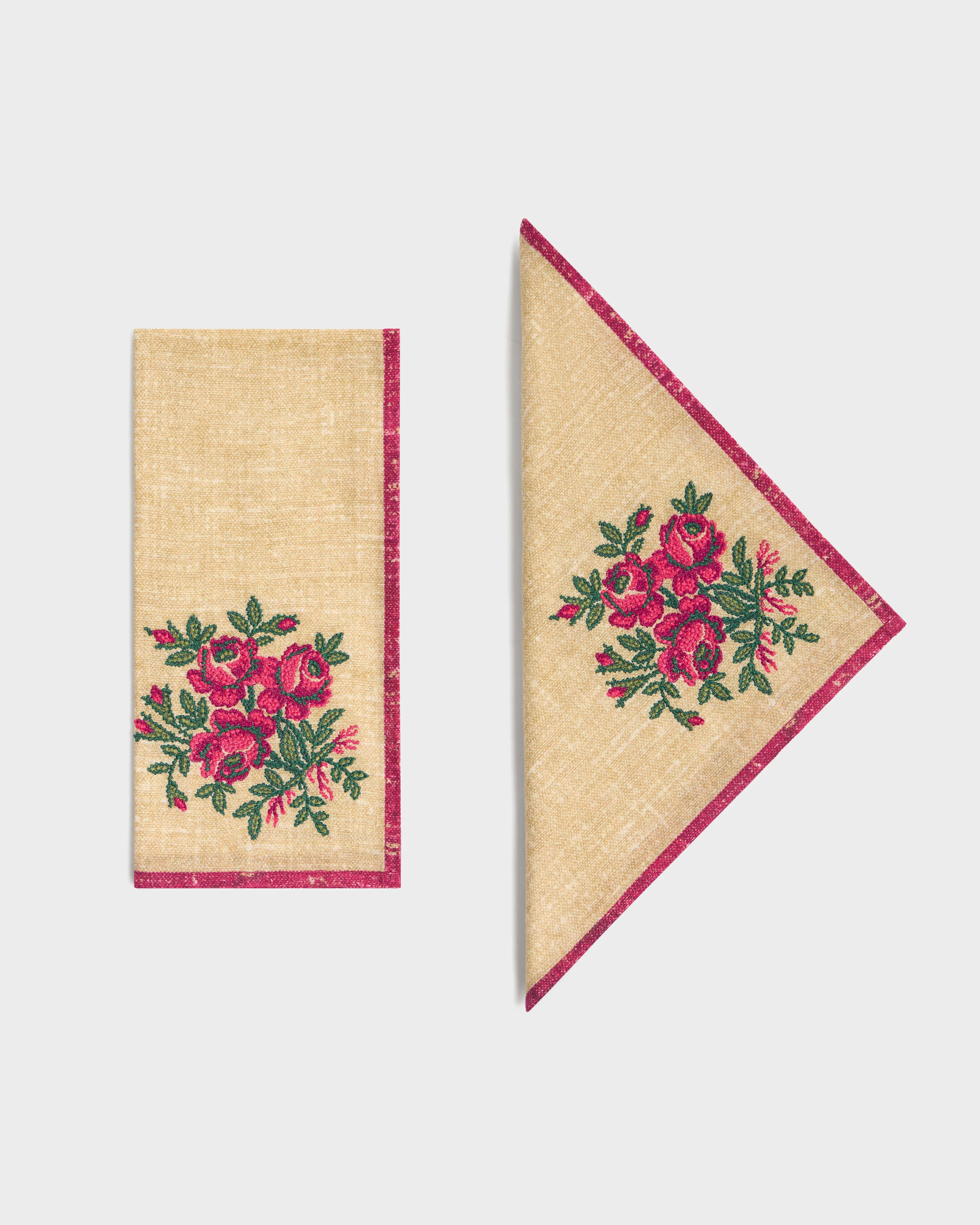 D'Ascoli Bess Hand-Embroidered Napkins (Set of 4)