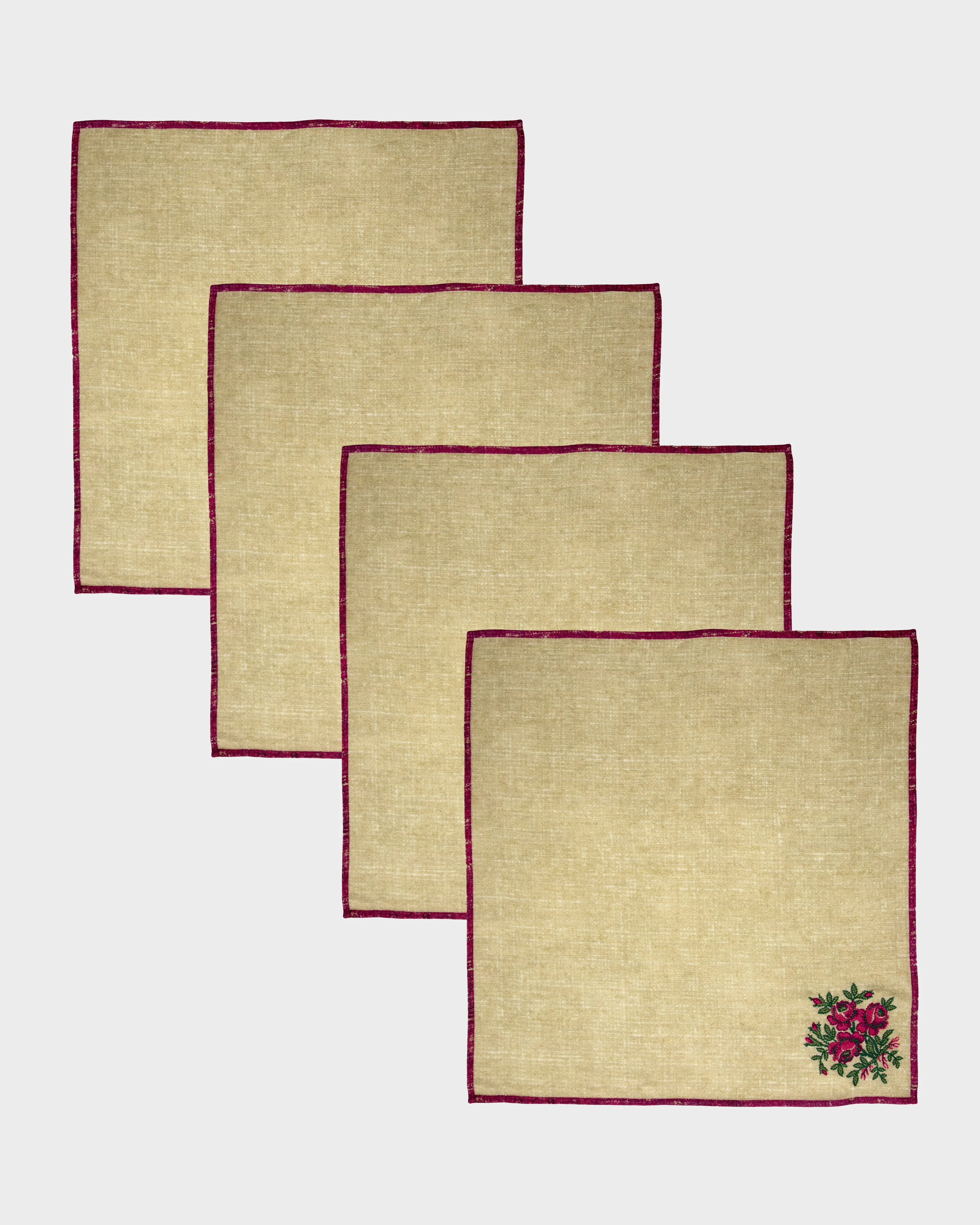 D'Ascoli Bess Hand-Embroidered Napkins (Set of 4) - Image 2