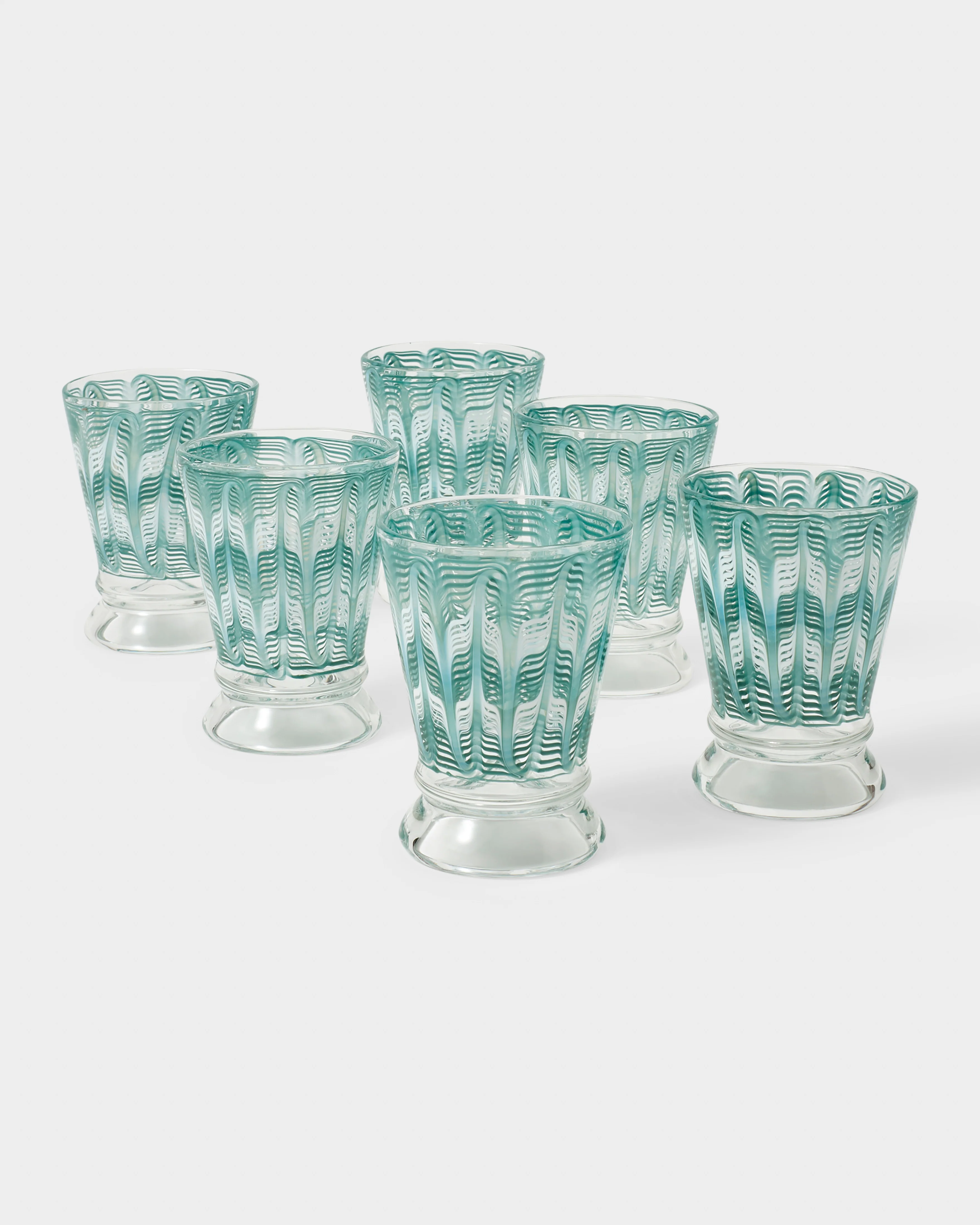 D'Ascoli Donatello Glasses, Turquoise (Set of 6) - Image 3