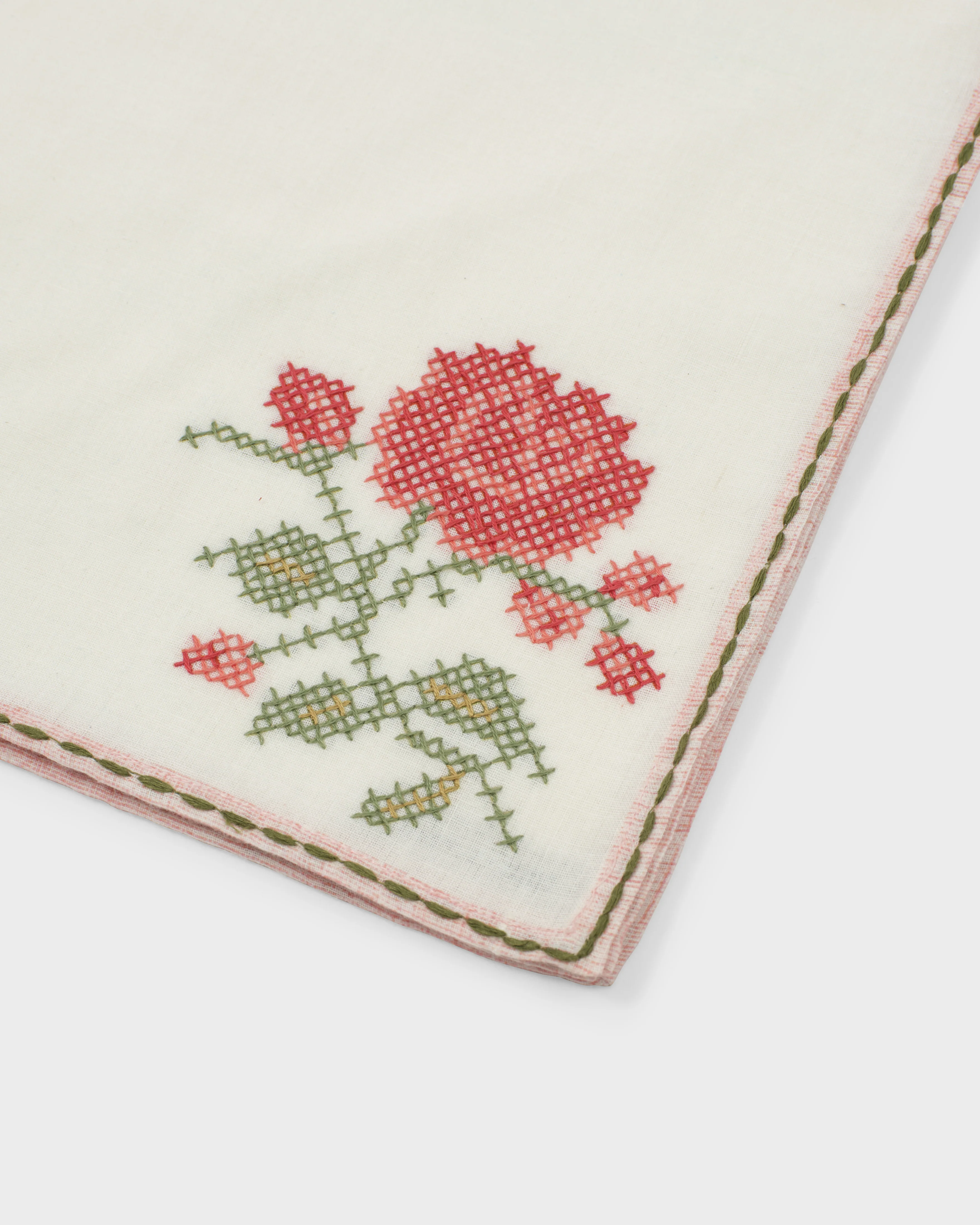 D'Ascoli Roma Hand-Embroidered Linen Napkins (Set of 4) - Image 3