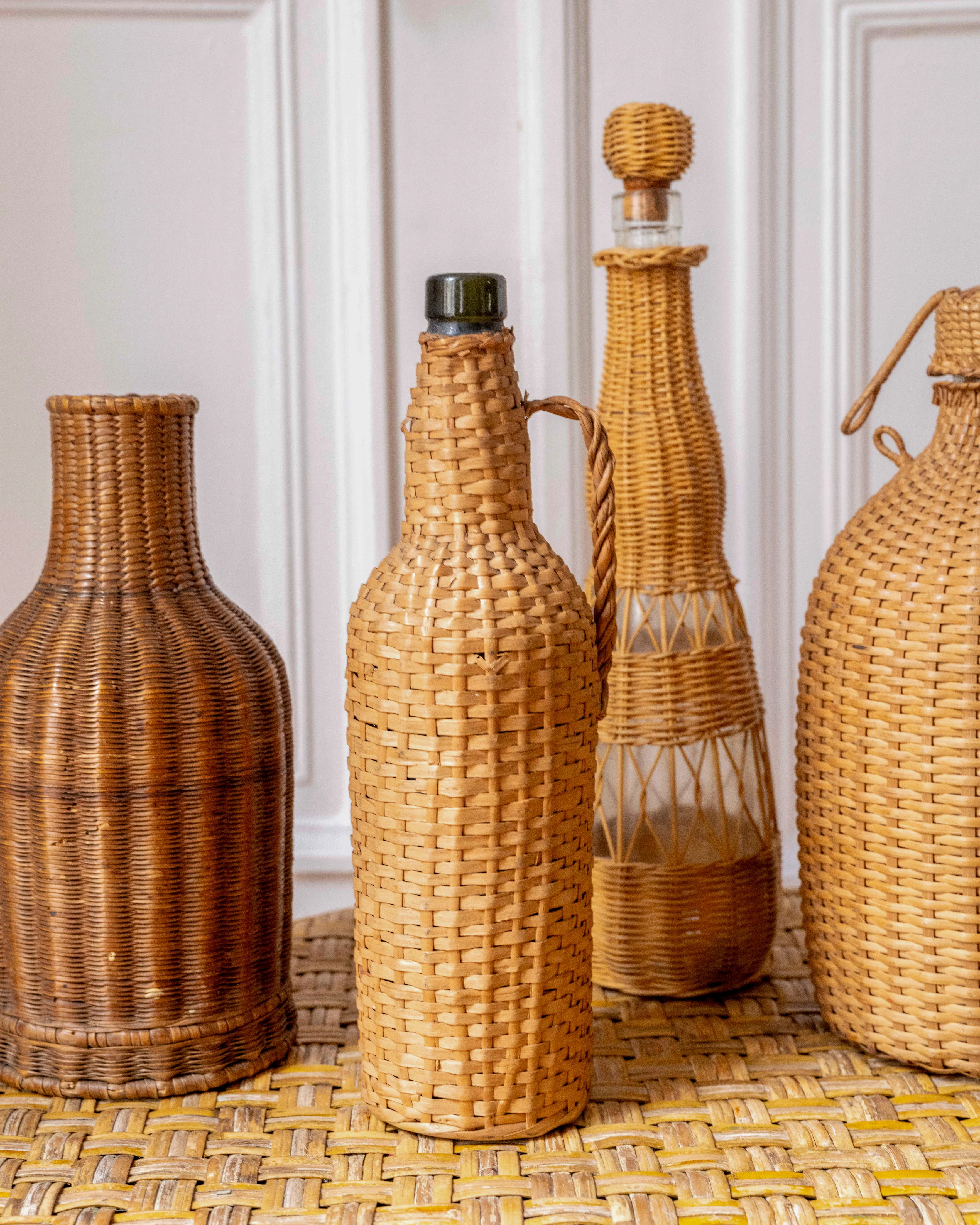 Decorative Rattan Bottles (Set of 4) - Image 2