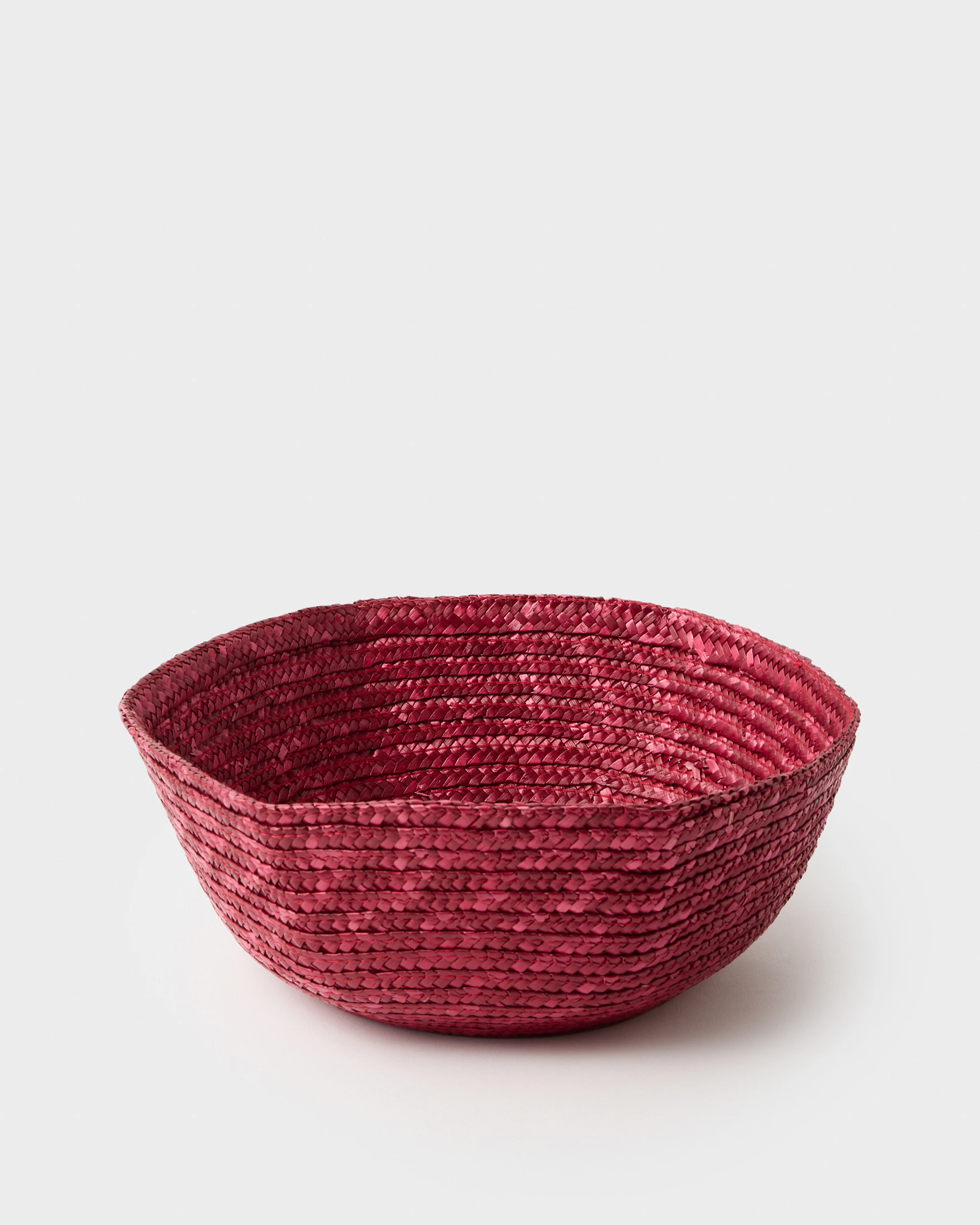Dark Red Large Hexagonal Raffia Basket