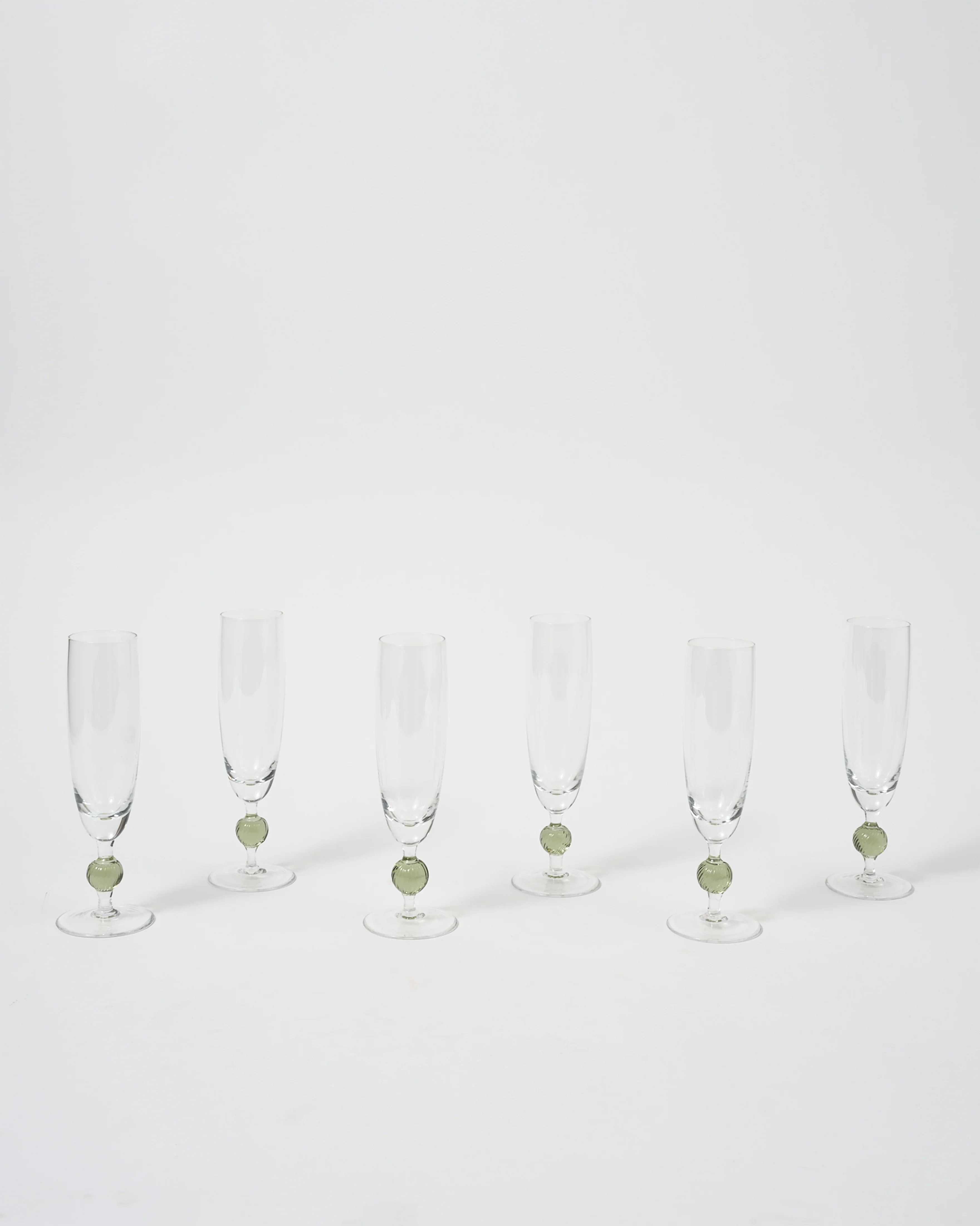 Demetra Flute Glass, Green - Image 3