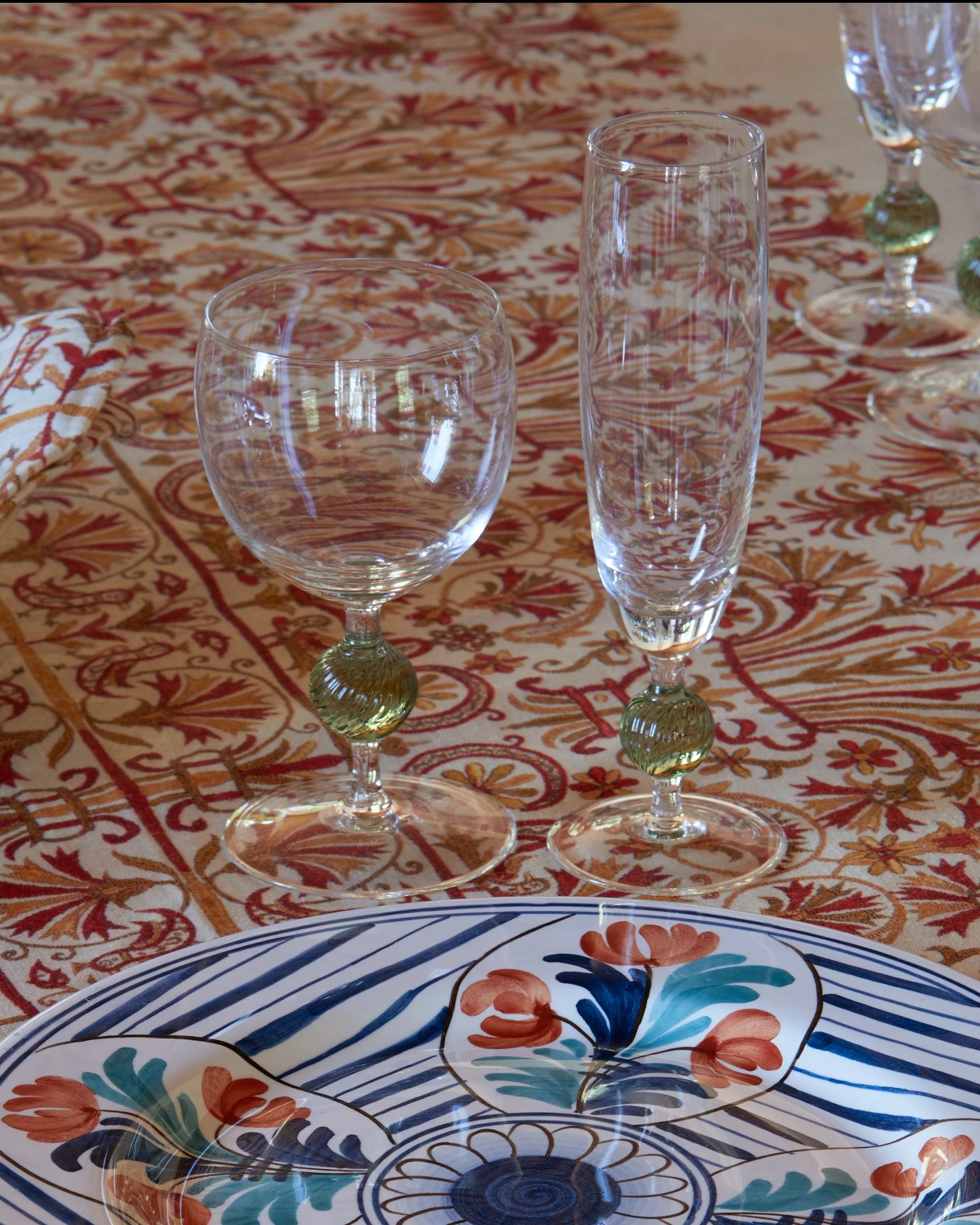 Demetra Flute Glass, Green - Image 4