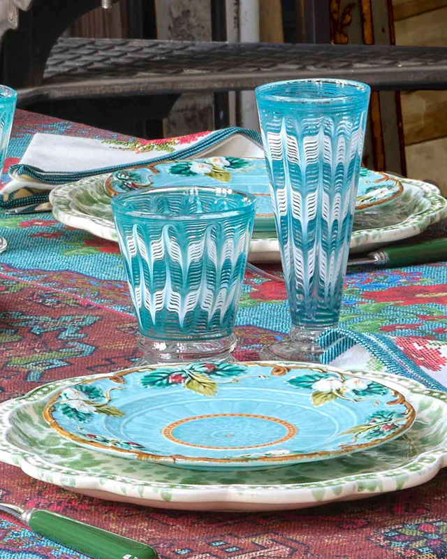 D'Ascoli Donatello Flute Glasses, Turquoise (Set of 6) - Image 2