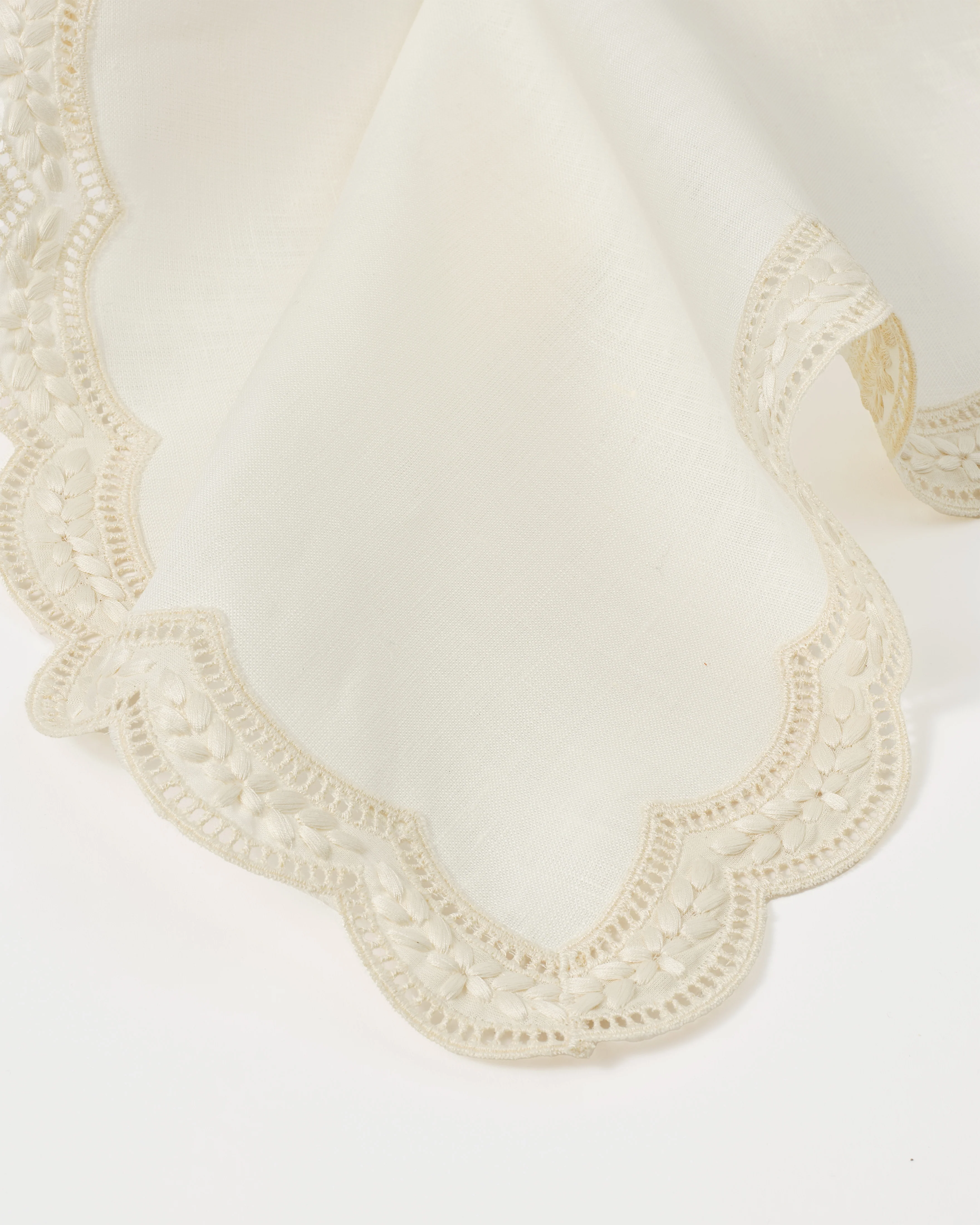 Emilia Scallop Embroidered Linen Placemat - Image 3