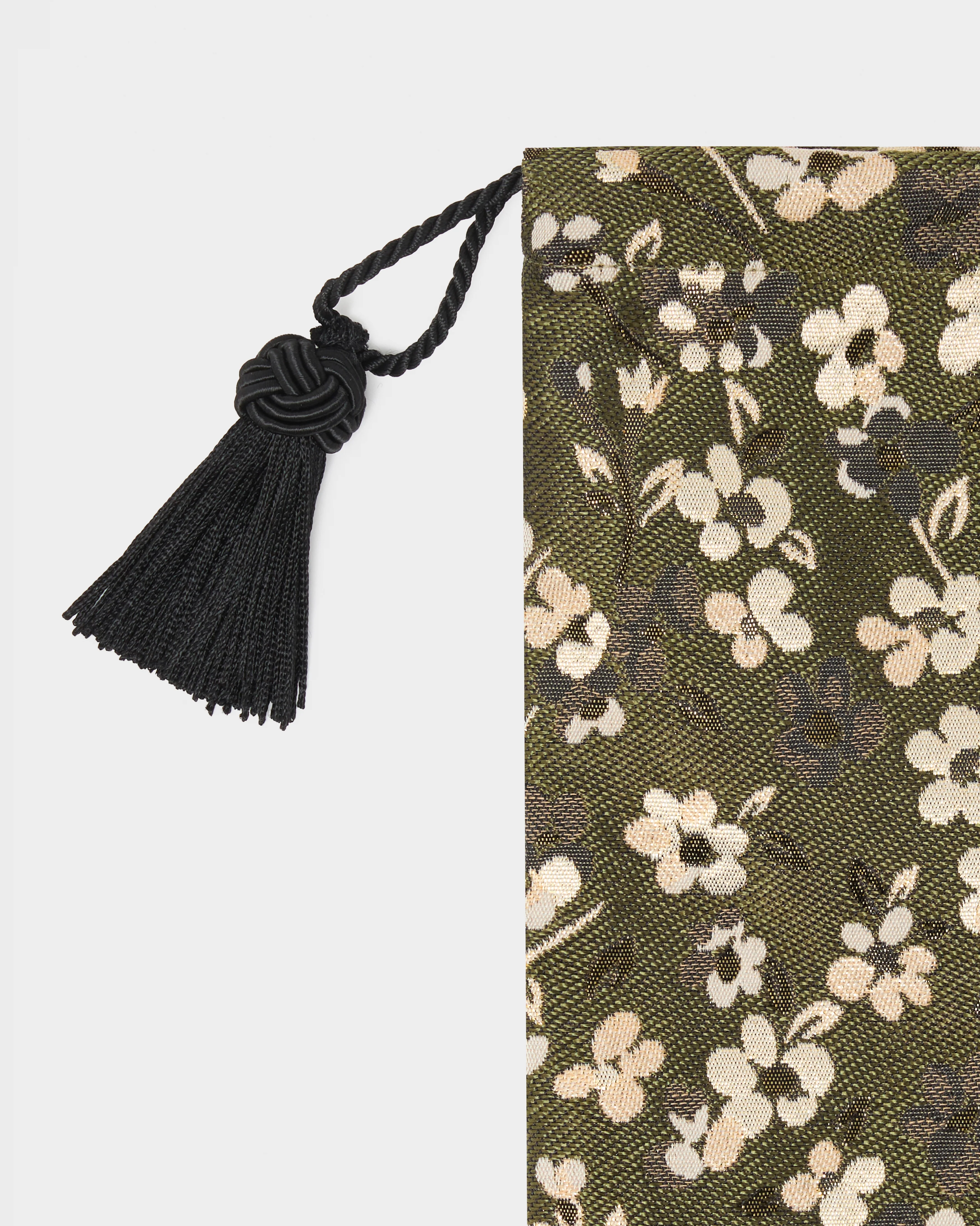 Evening Drawstring Pouch, Floral Jade - Image 3