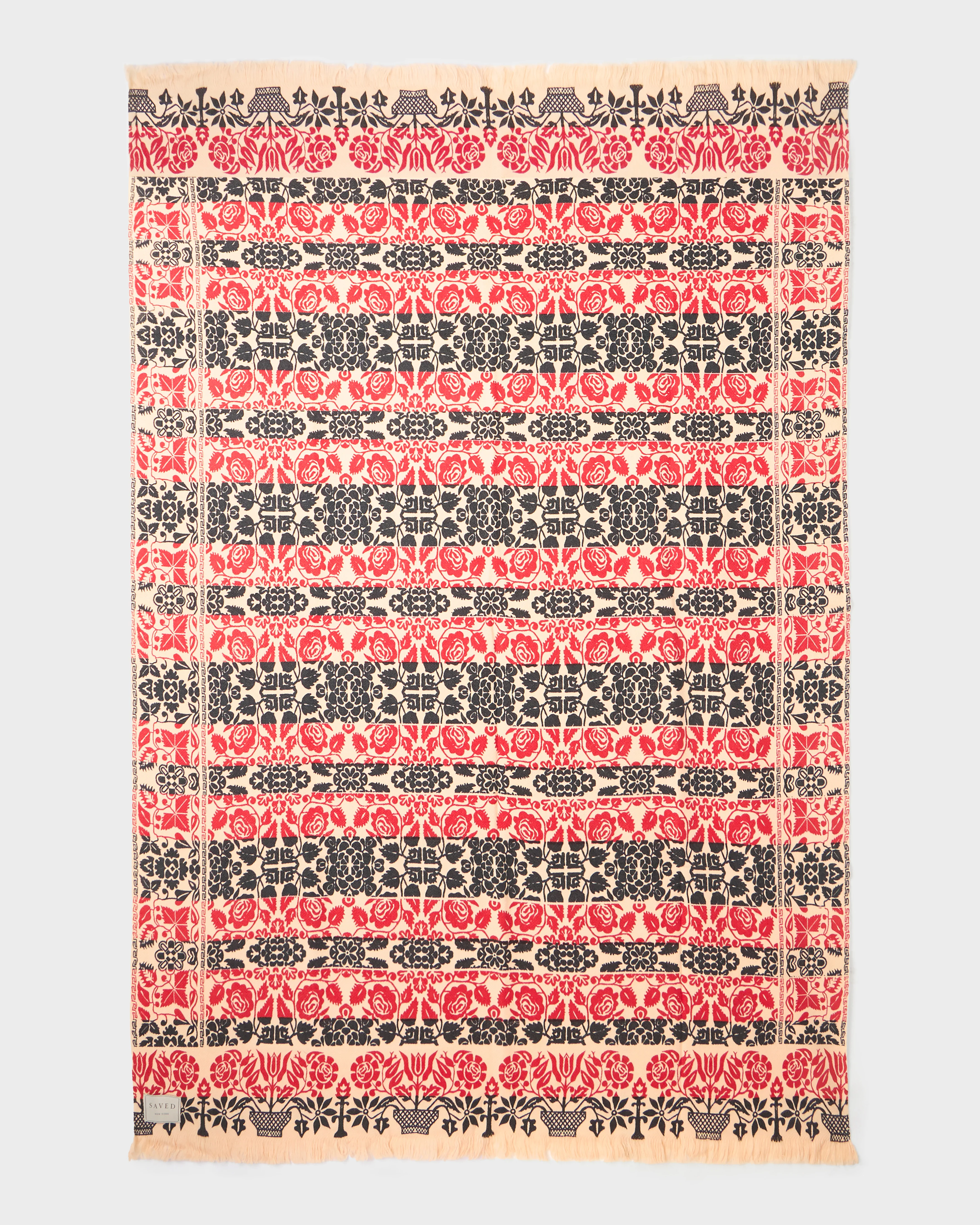 Farmhouse Floral Coverlet Woven Cashmere Blanket