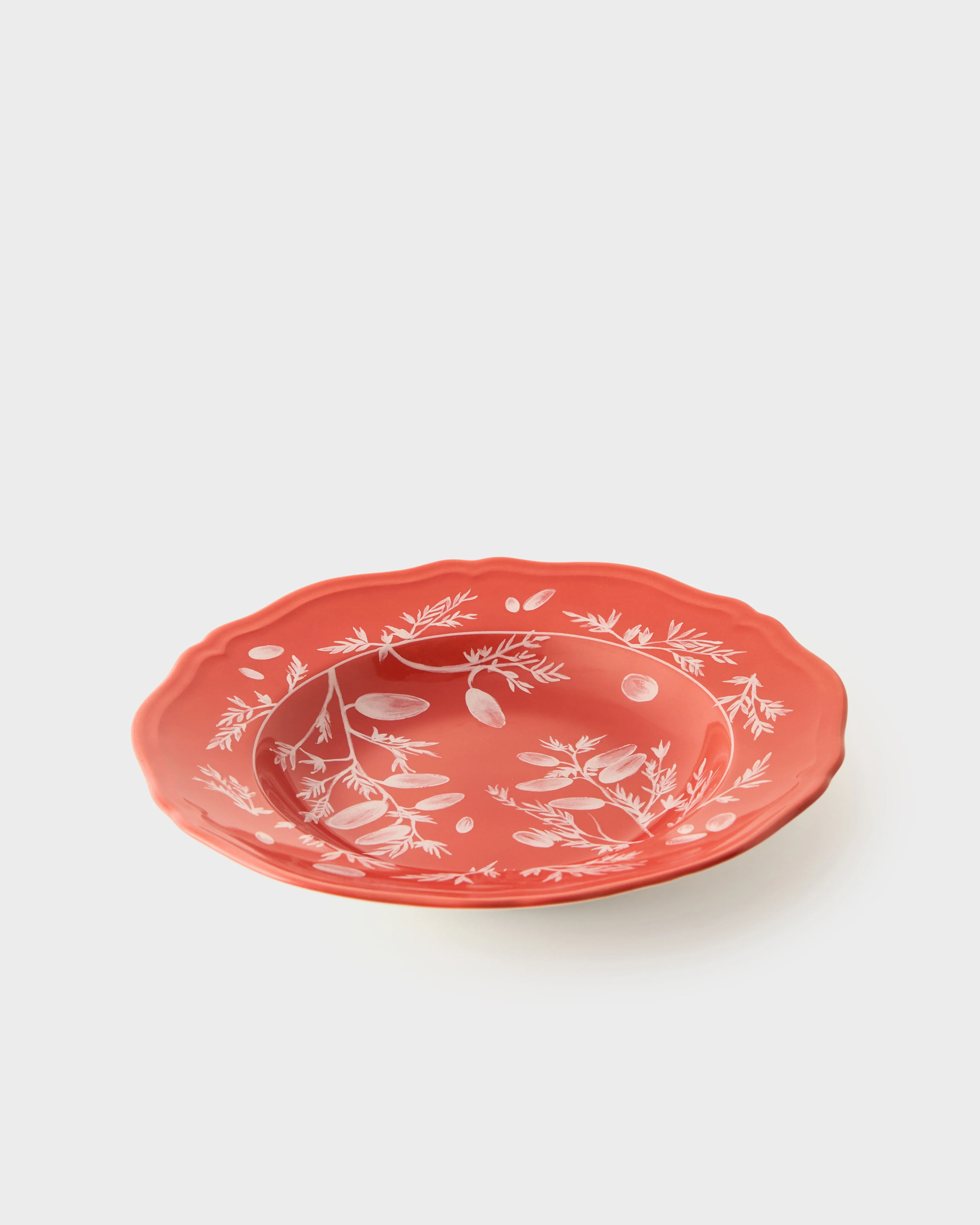 Floral Soup Plate Red by Ginori 1735 - Image 3