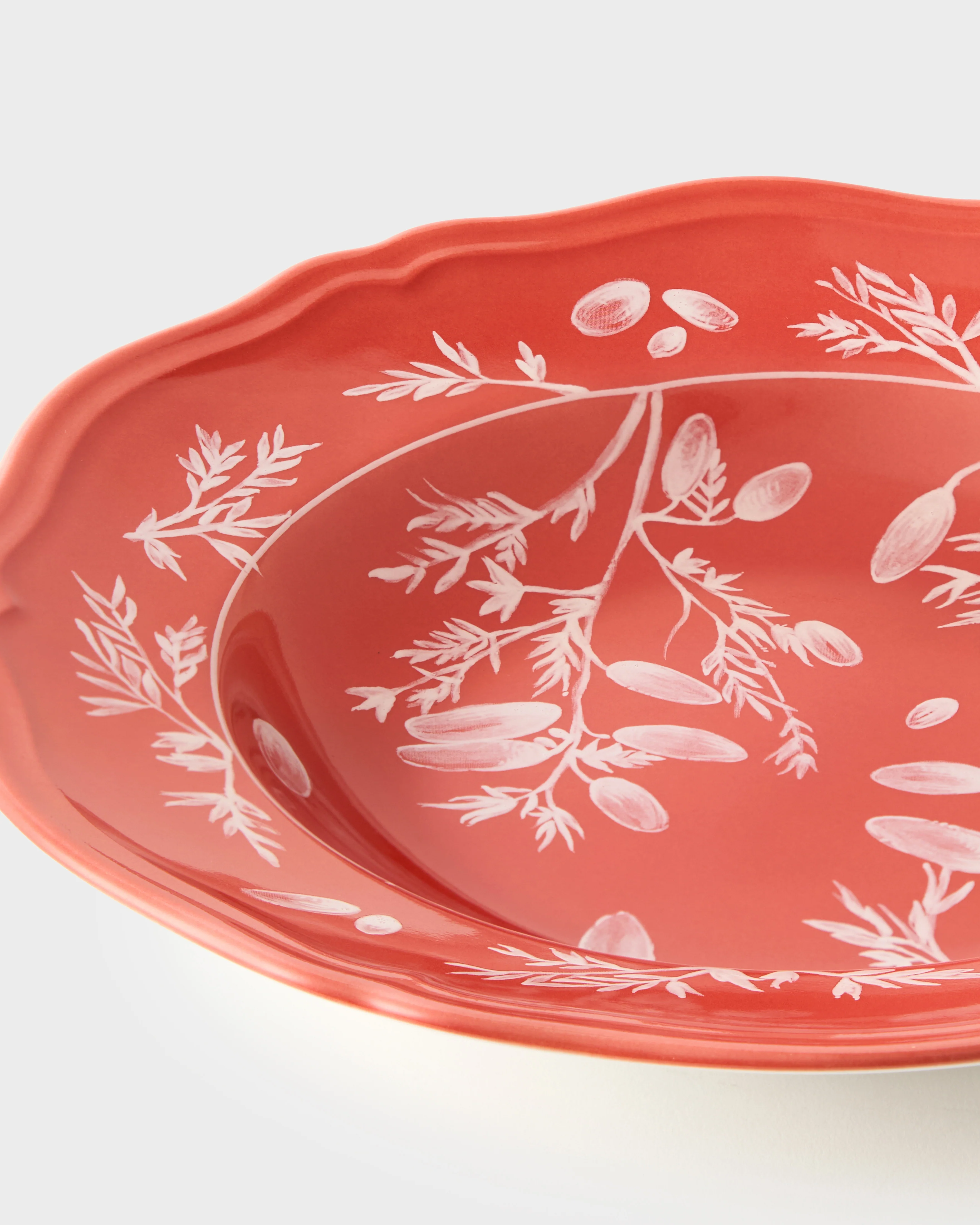 Floral Soup Plate Red by Ginori 1735 - Image 5