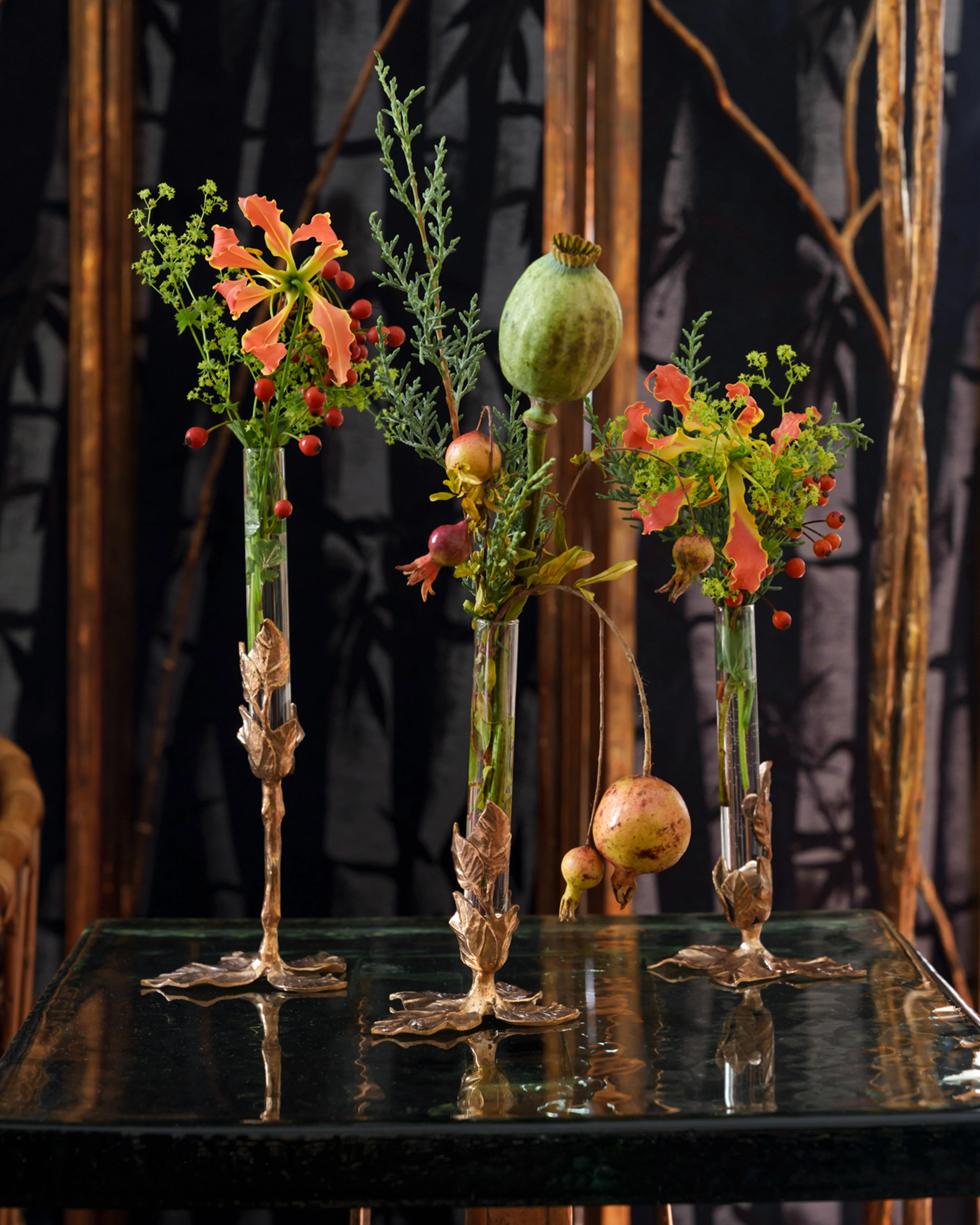 Foglie Bud Vase Bronze Natural by Osanna Visconti (Set of 3) - Image 2