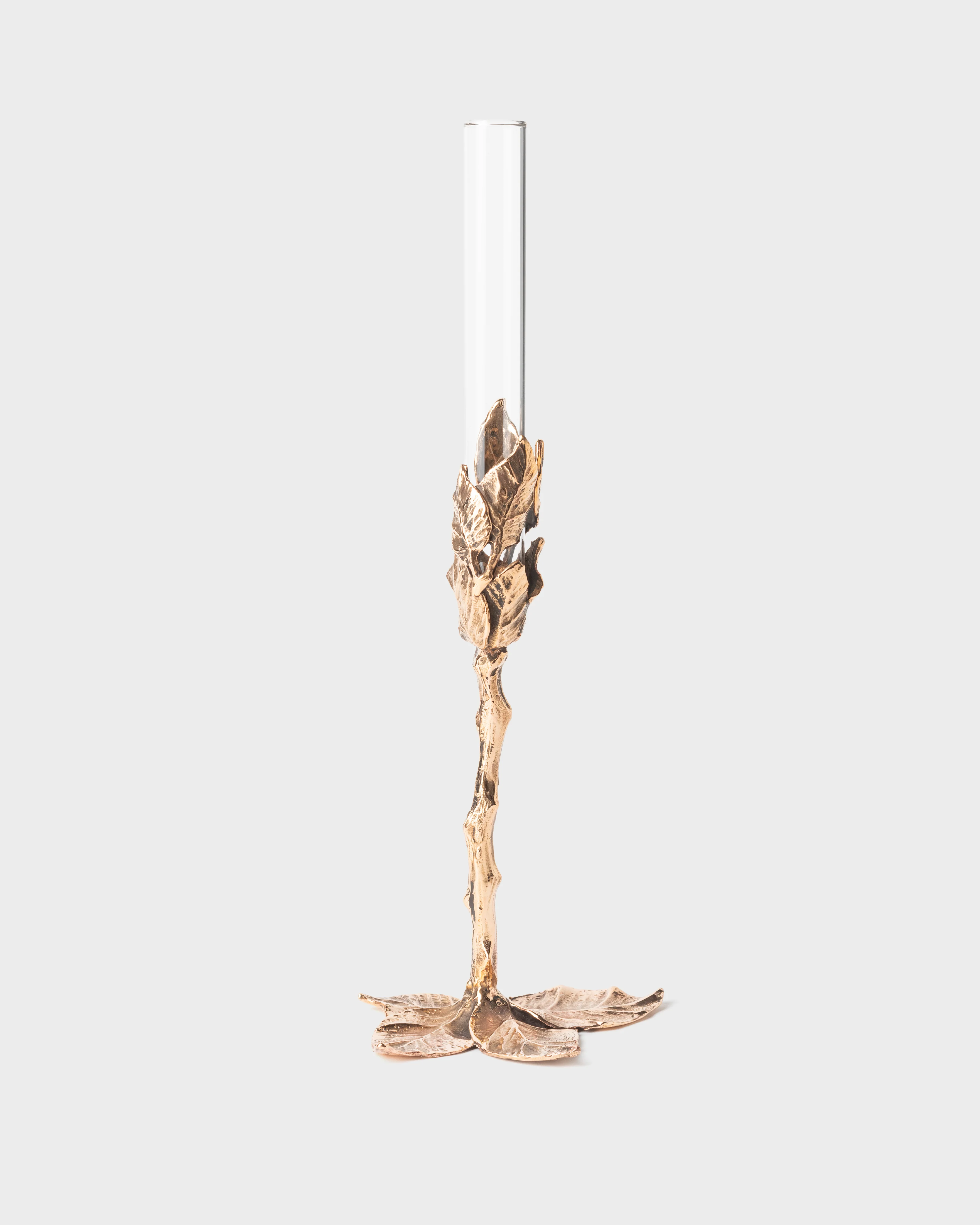 Foglie Bud Vase Bronze Natural by Osanna Visconti, Large