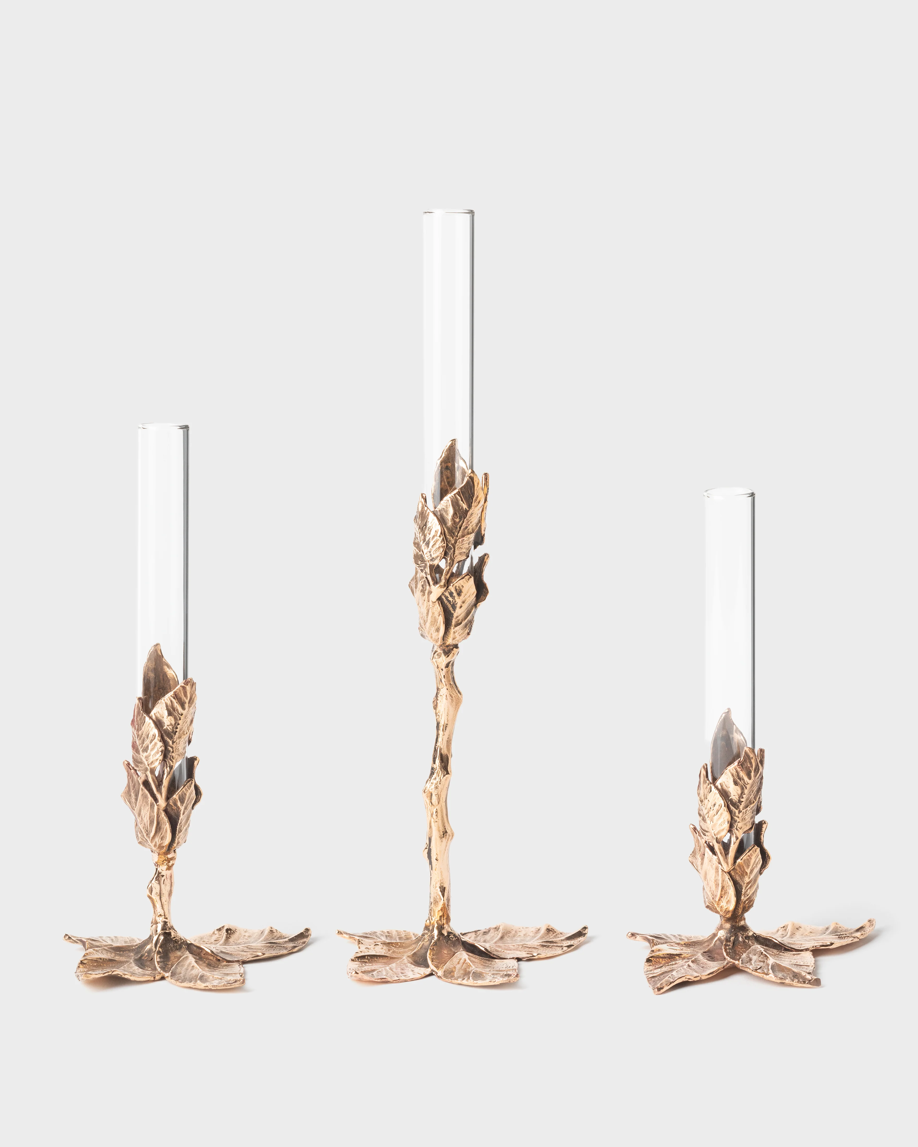 Foglie Bud Vase Bronze Natural by Osanna Visconti, Medium - Image 3